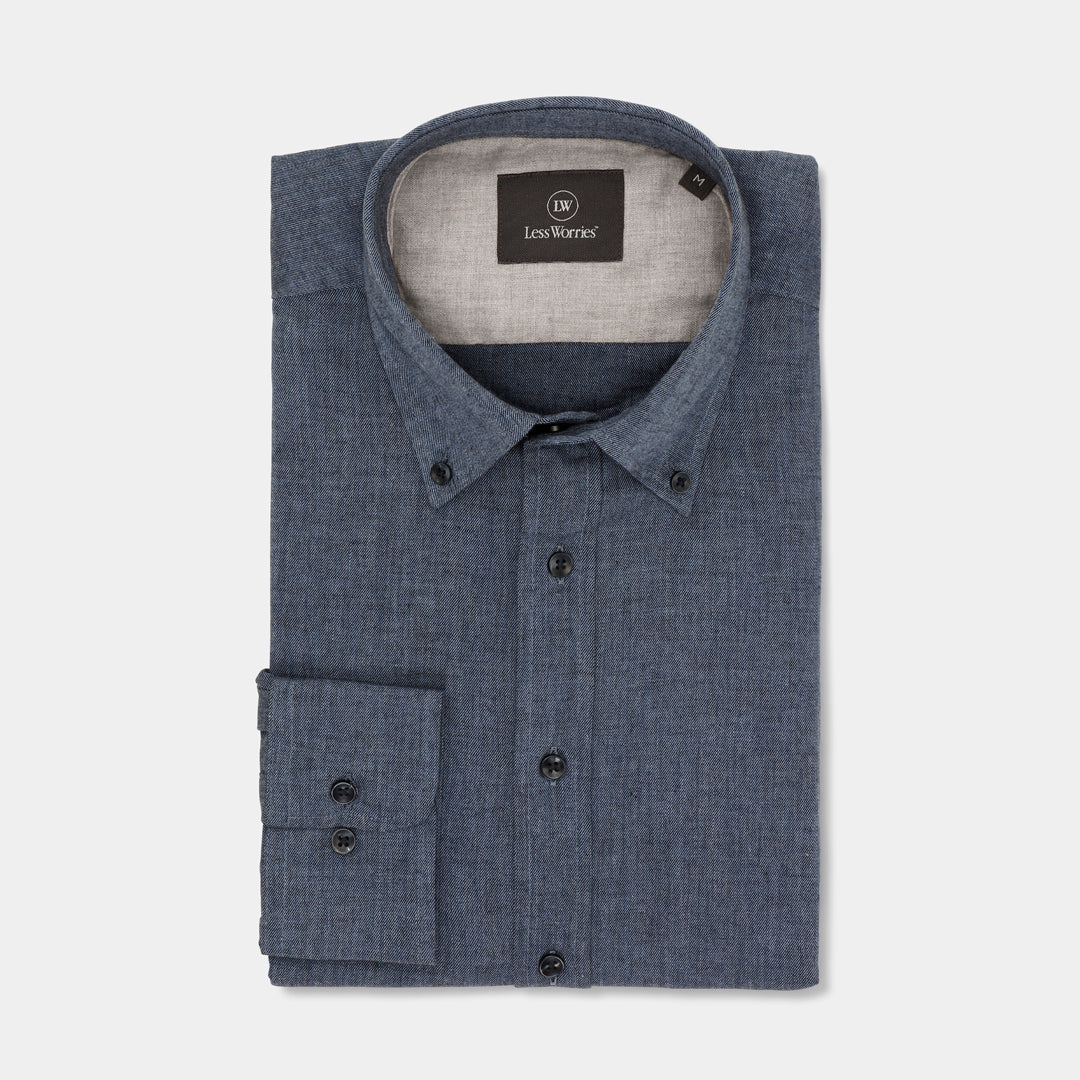 Denimblå Flanellskjorta