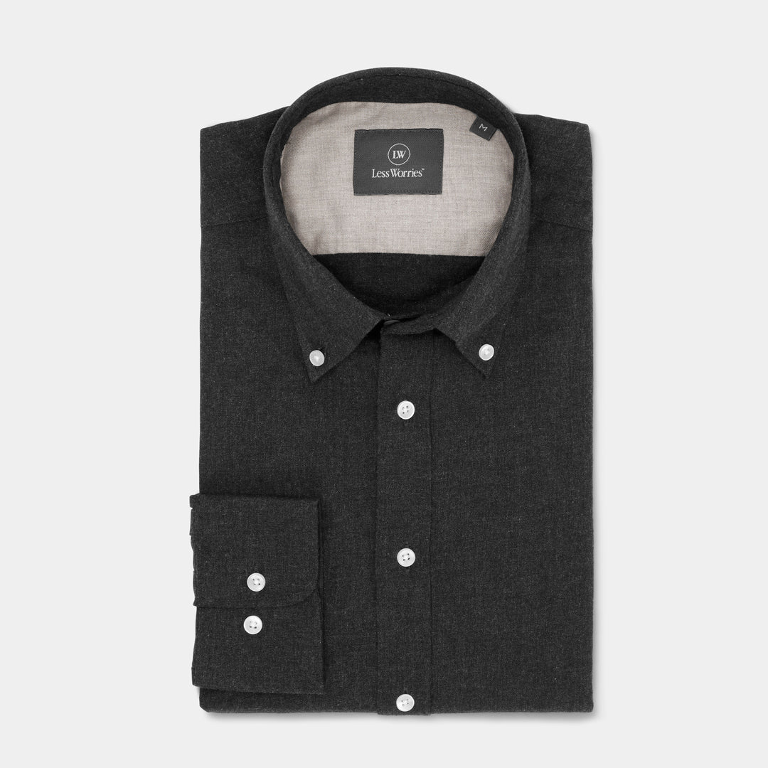 Dark Grey Flannel Twill Shirt