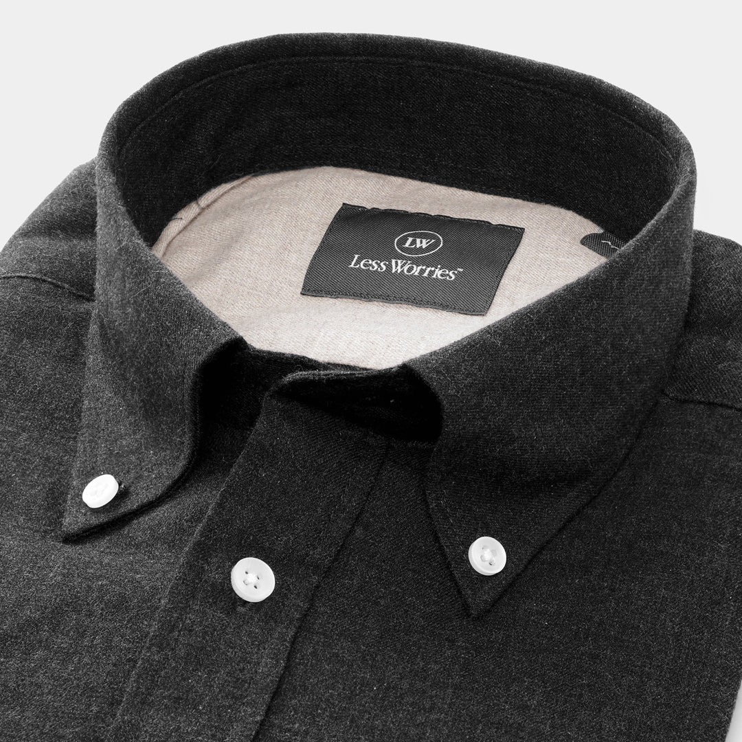 Dark Grey Flannel Twill Shirt