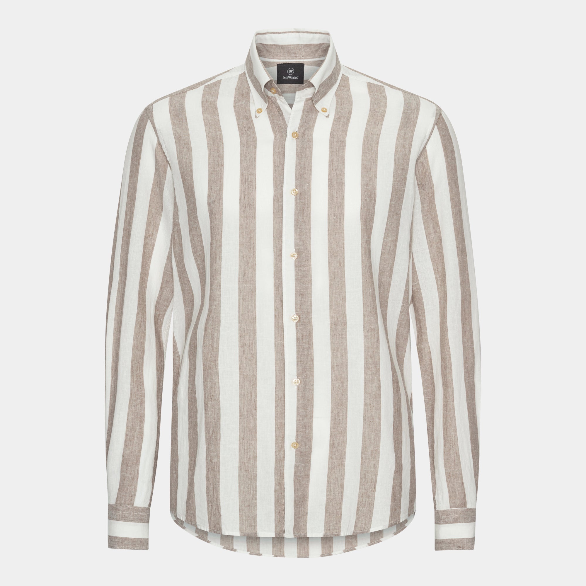 Sand Block Stripe Linen Shirt