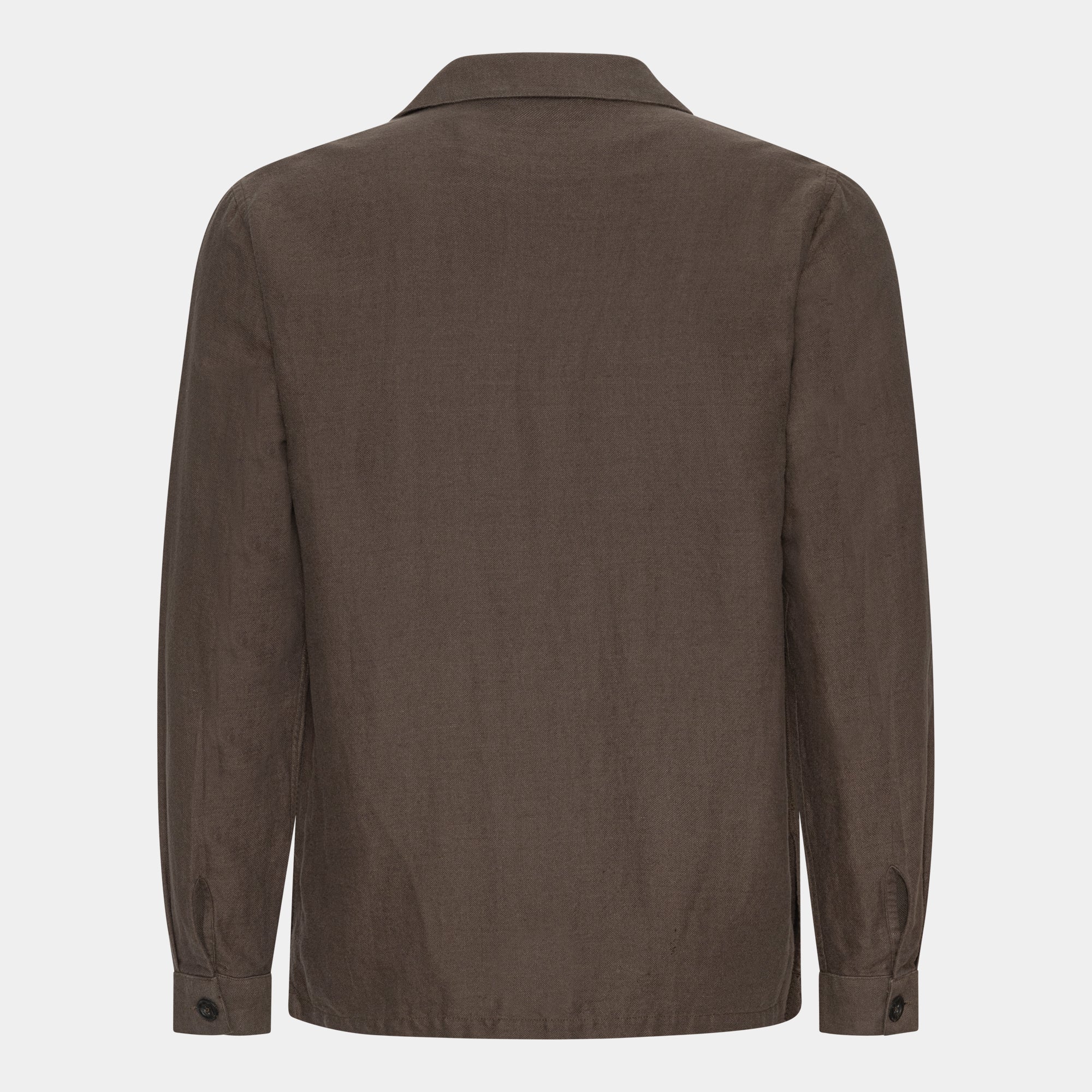 Brown Linen Blend Overshirt