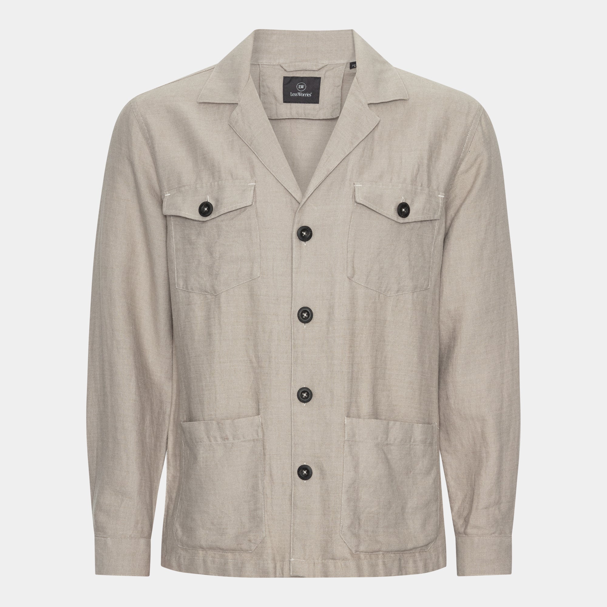 Sand Linen Blend Overshirt