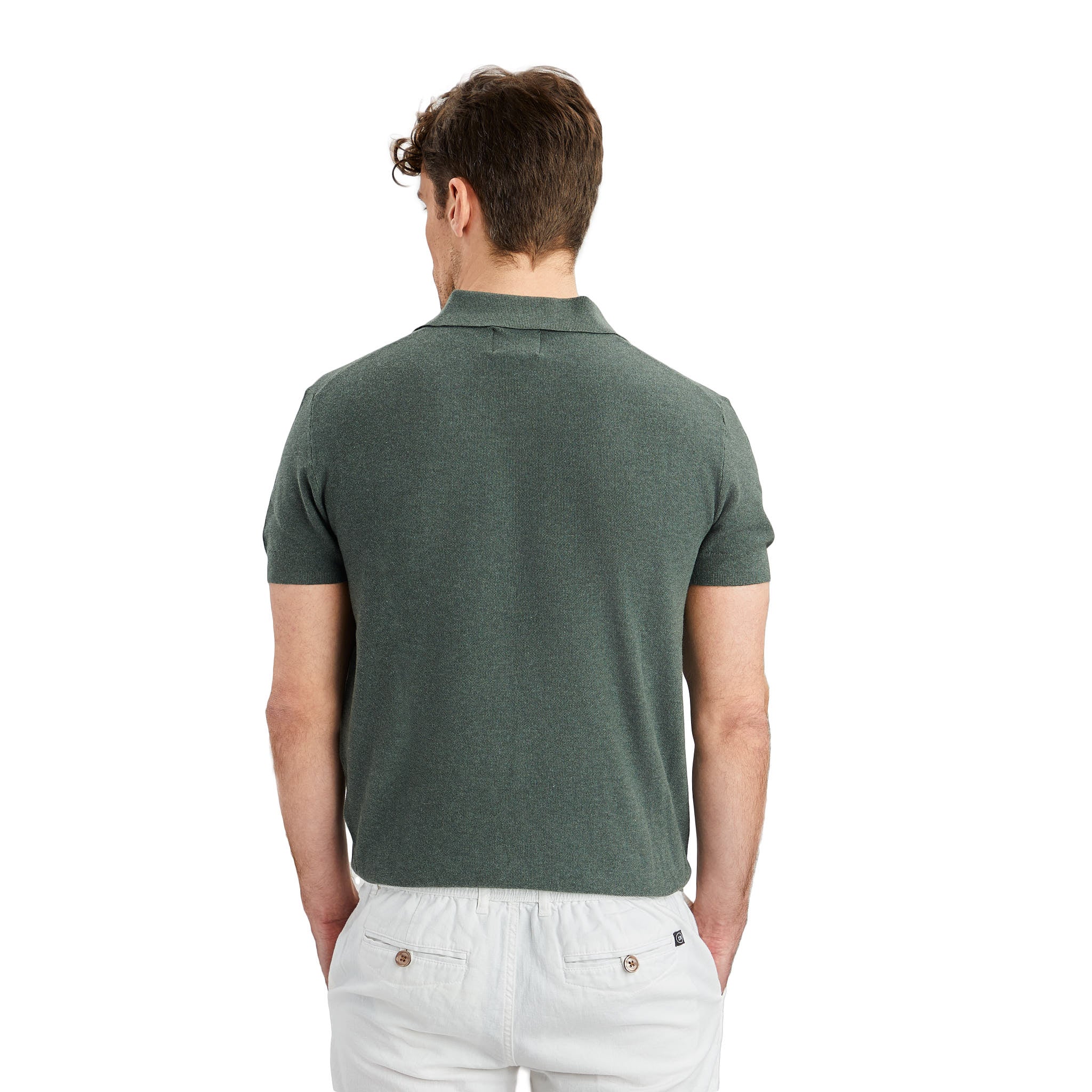 Grön Stickad Polo