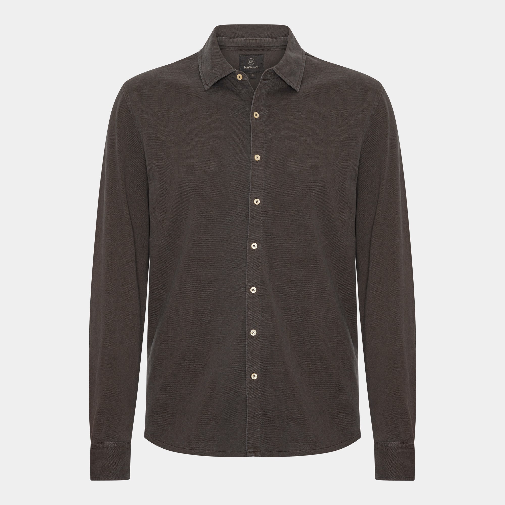 Brown Long Sleeve Polo Shirt