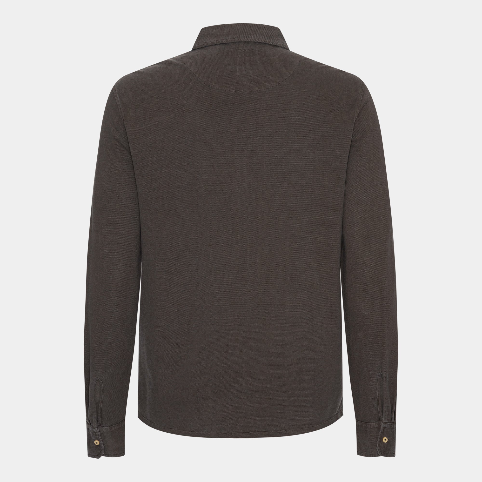 Brown Long Sleeve Polo Shirt