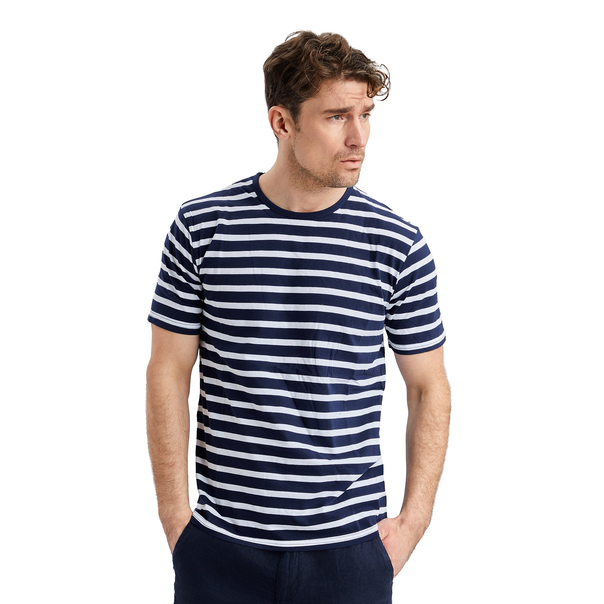 Marinblå Randig T-shirt