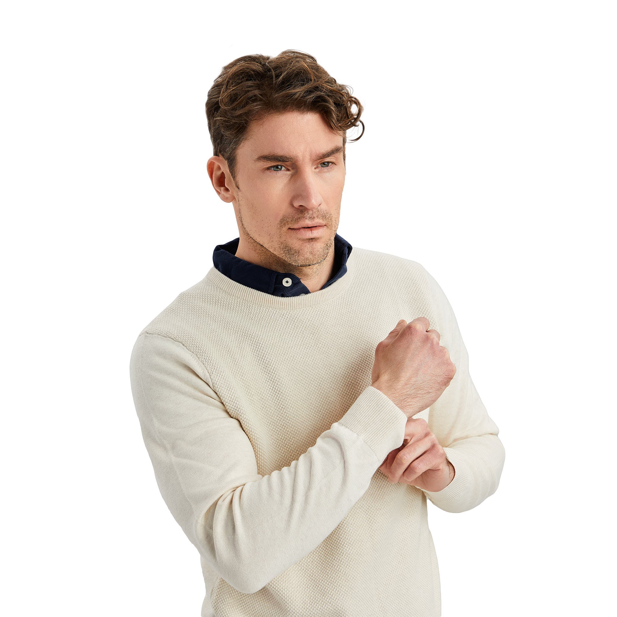 Light Sand Round-neck Sweater