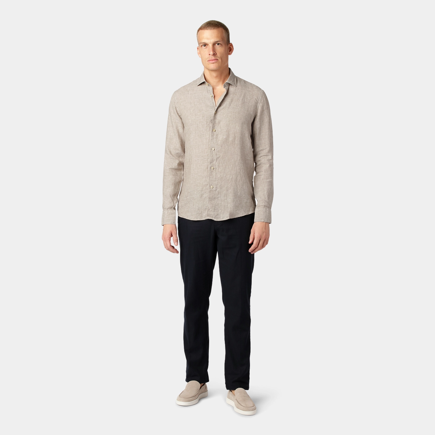 Beige Premium Linneskjorta