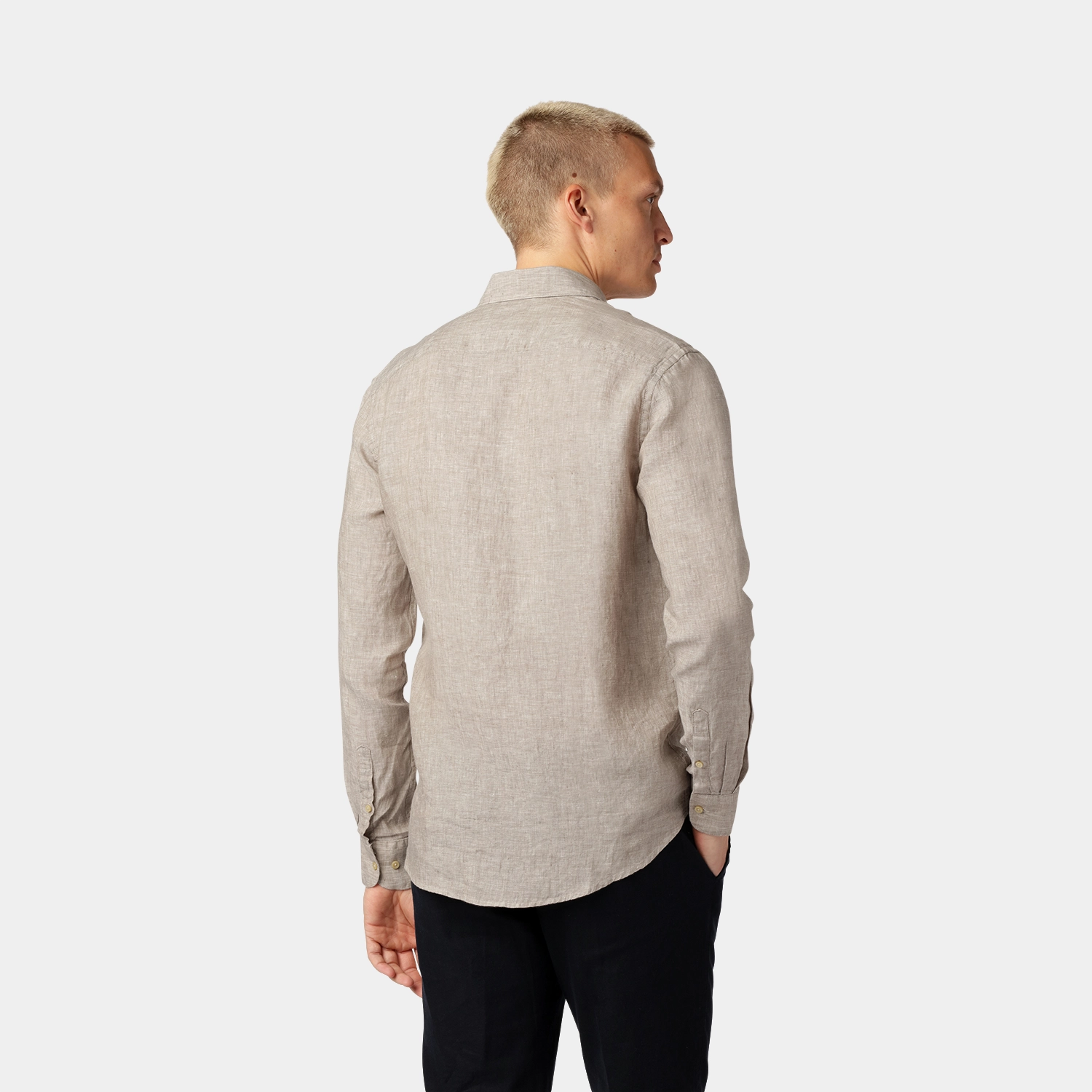 Beige Premium Linneskjorta