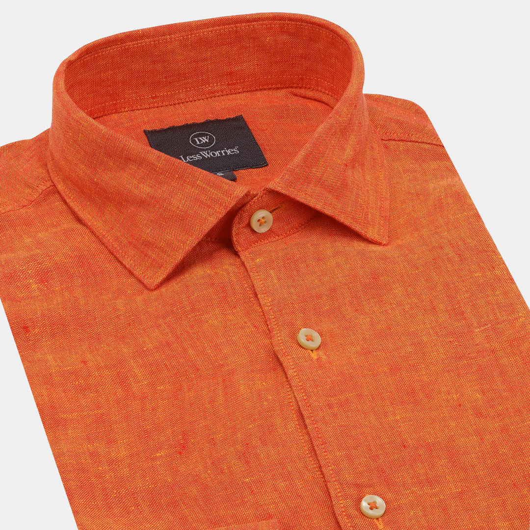 Orange Linneskjorta