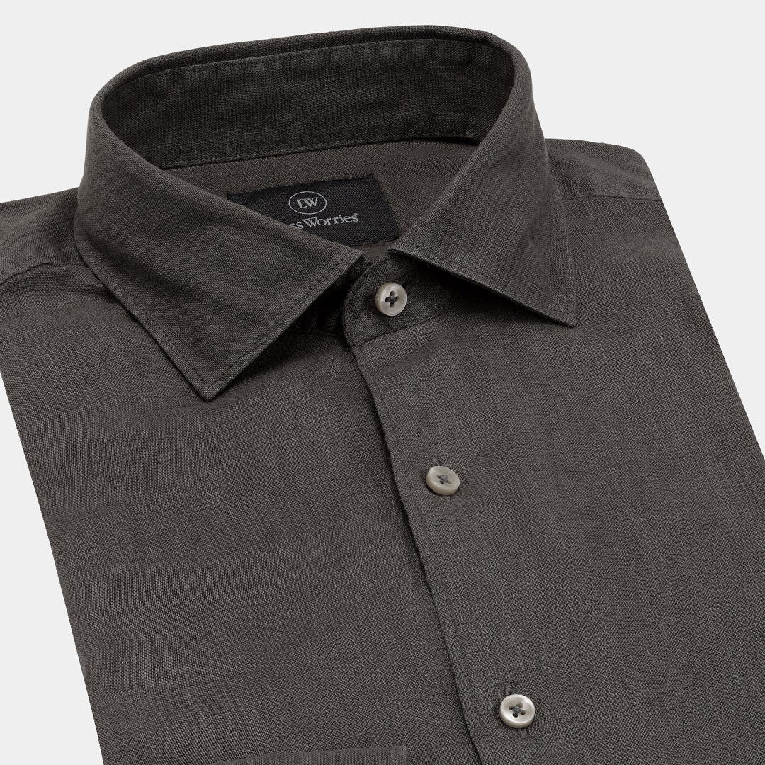 Grå Premium Linneskjorta