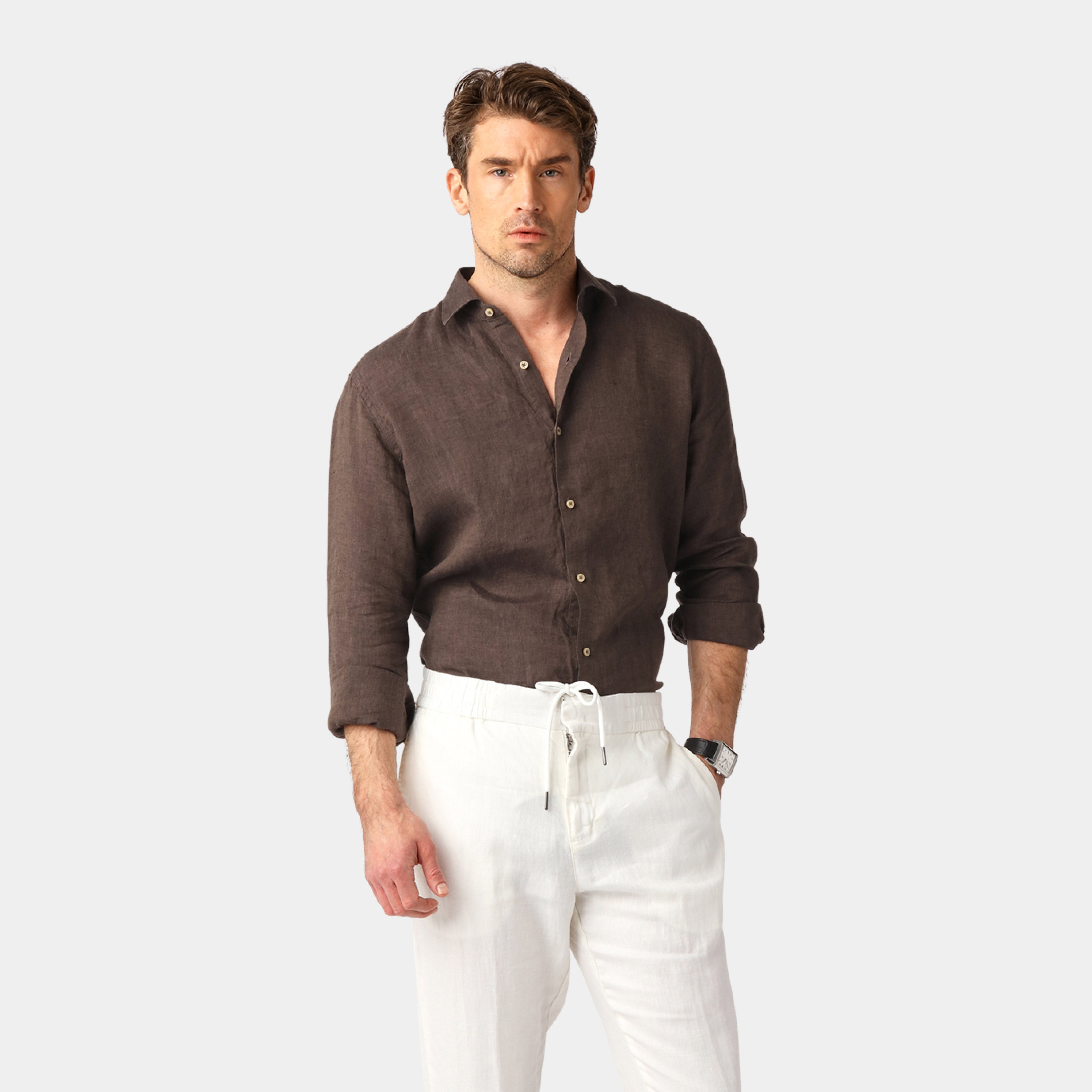 Brown Linen Shirt