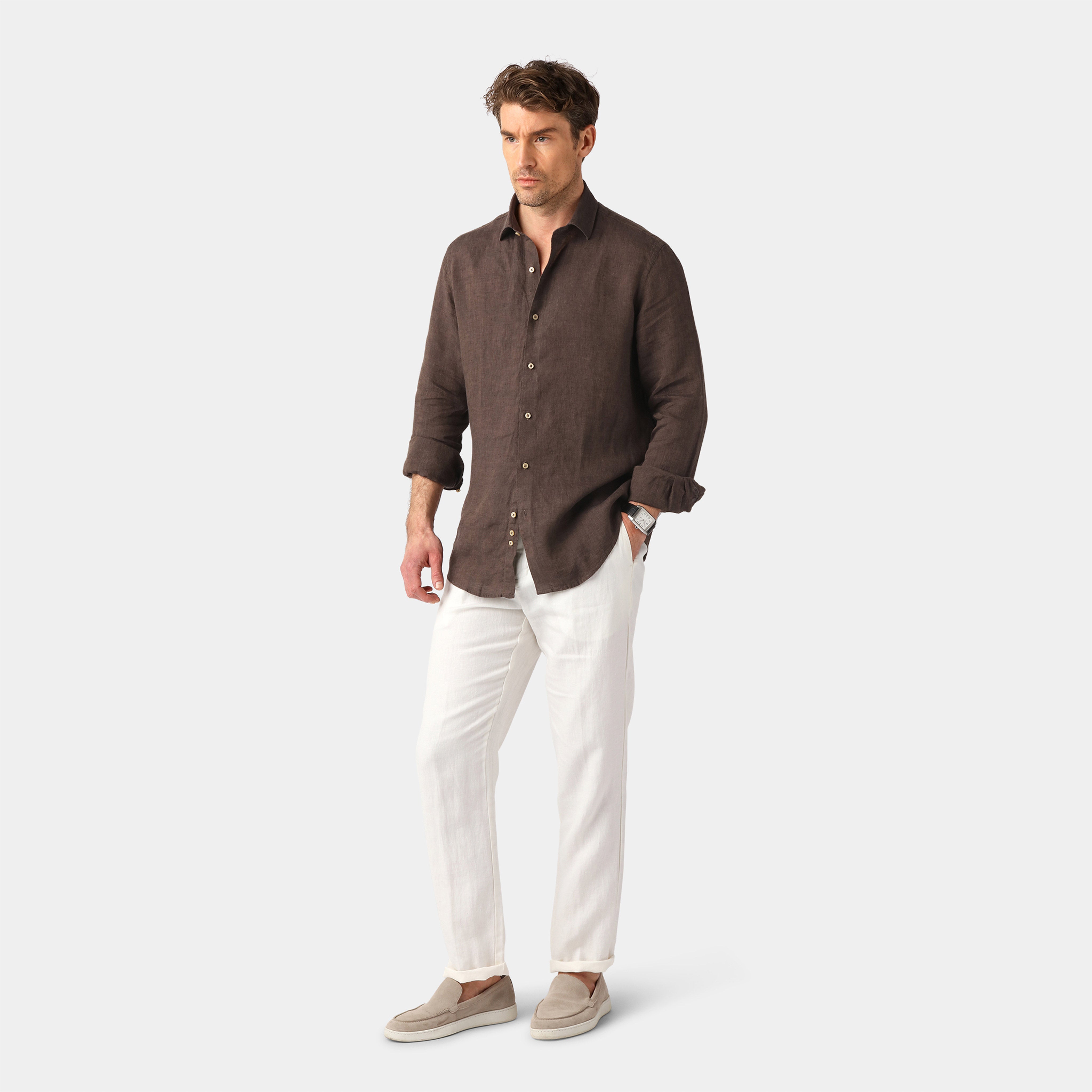 Brown Linen Shirt