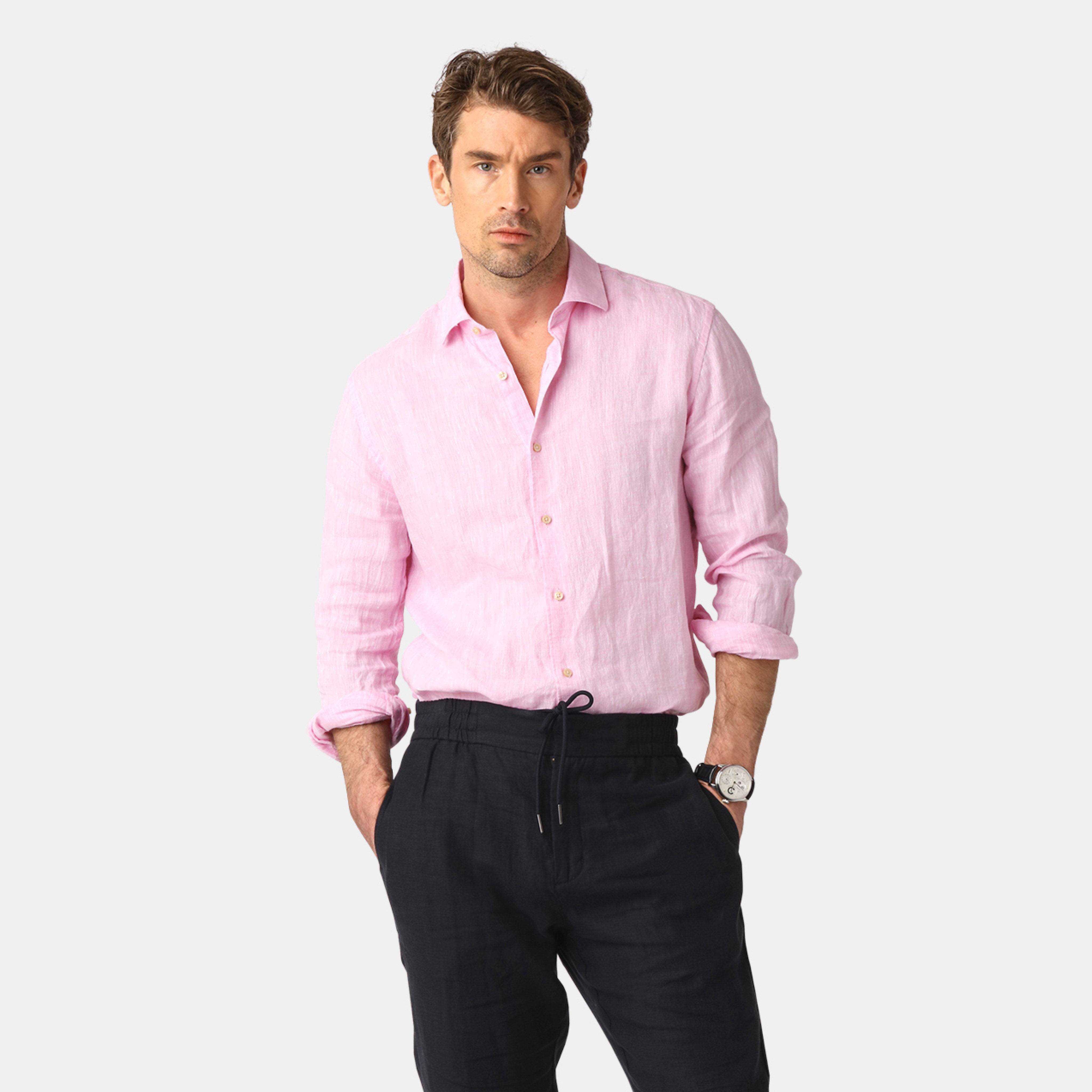 Pink Linen Shirt