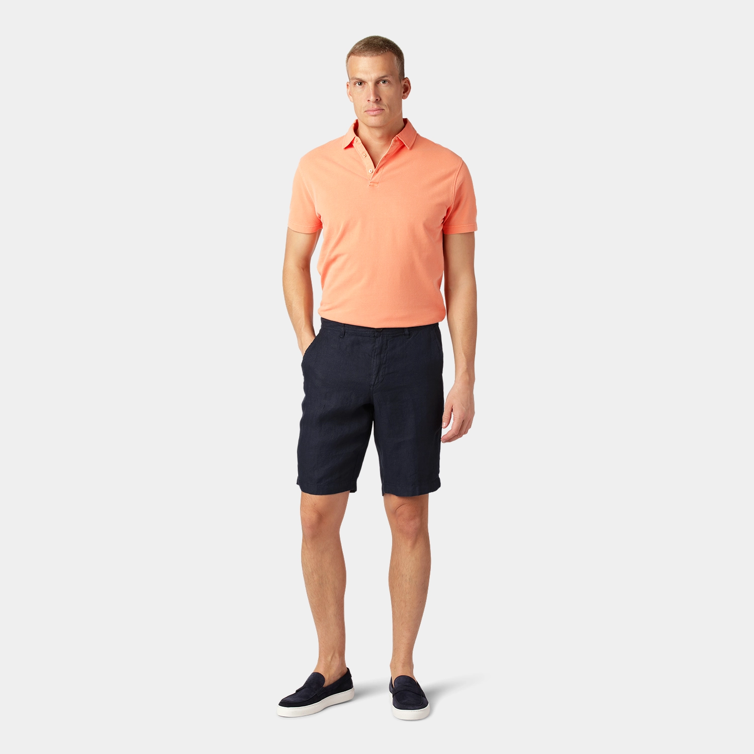 Marinblå Linneshorts