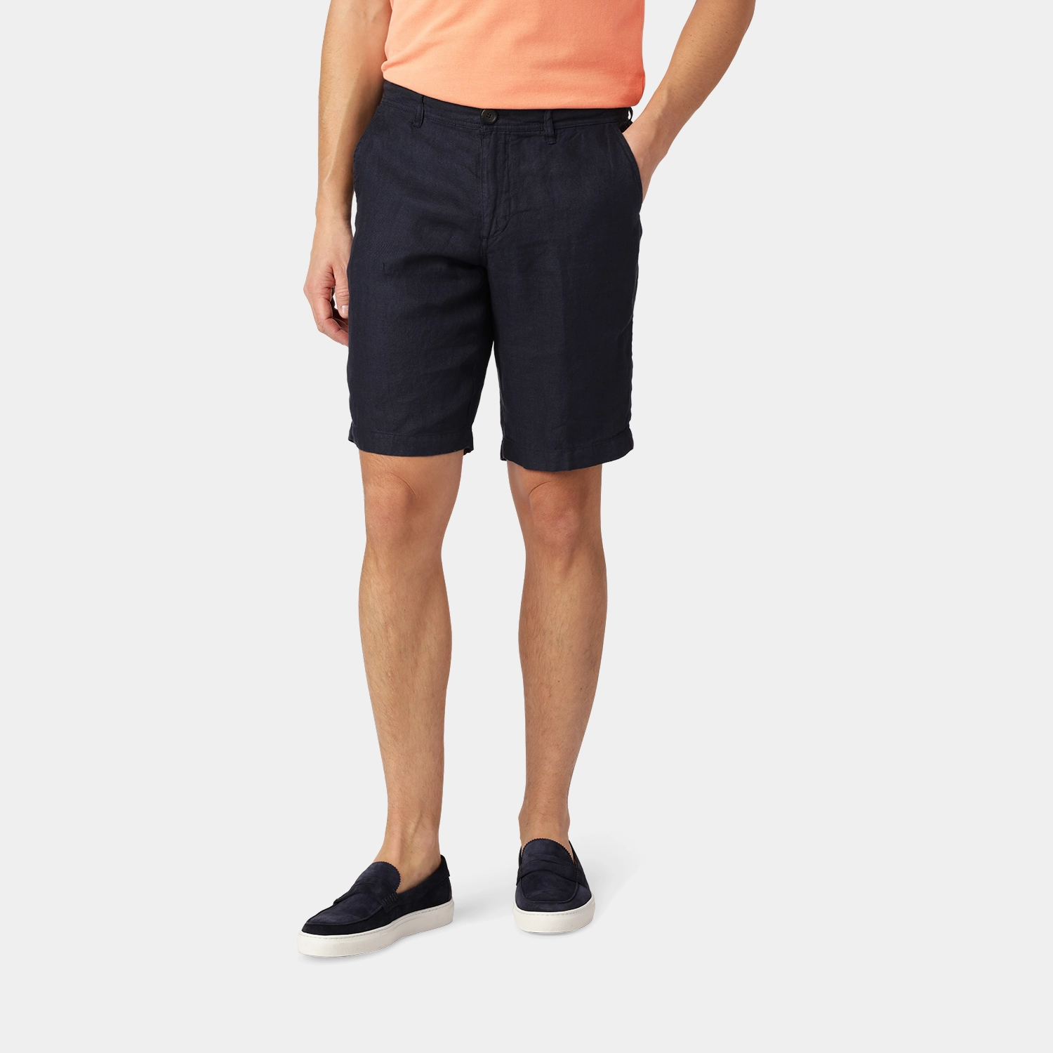 Marinblå Linneshorts