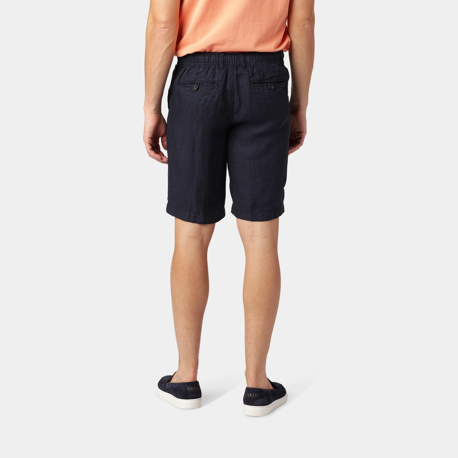 Marinblå Linneshorts