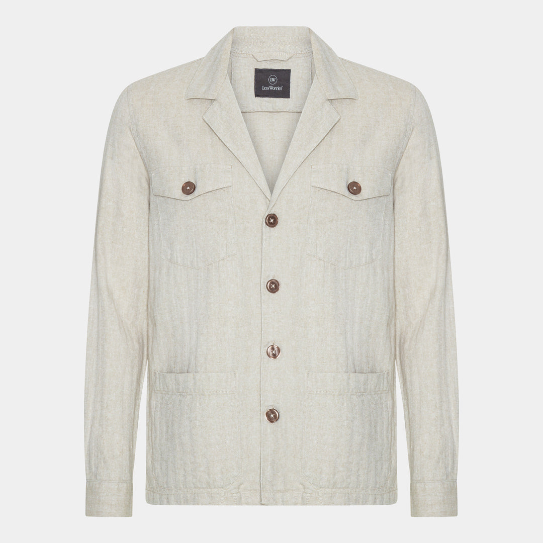 Sand Dressad Overshirt - Linnemix