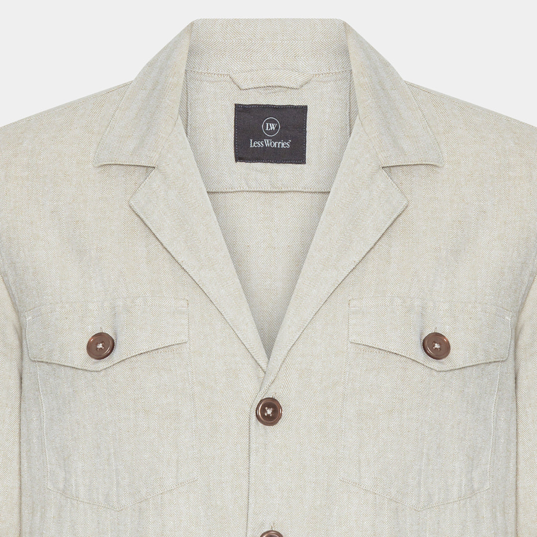 Sand Dressad Overshirt - Linnemix