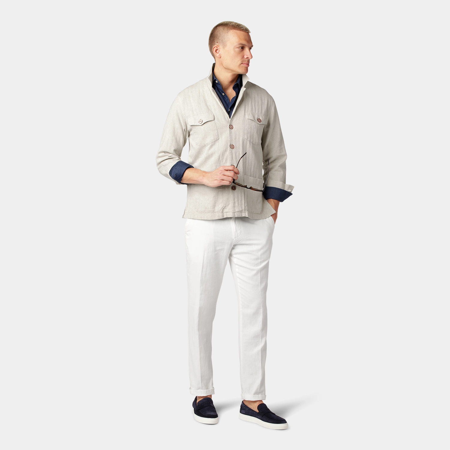 Sand Dressad Overshirt - Linnemix