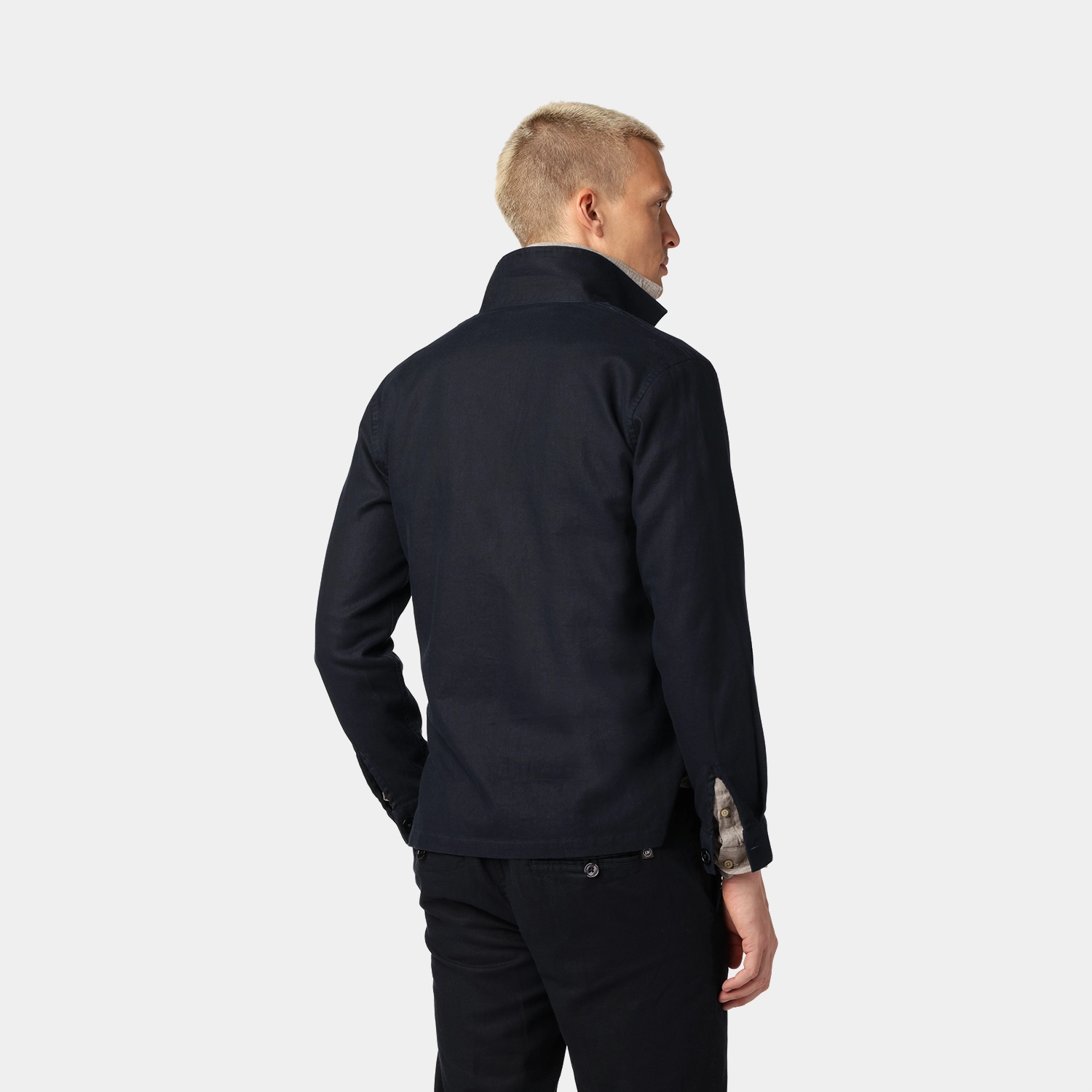 Marinblå Dressad Overshirt - Linnemix