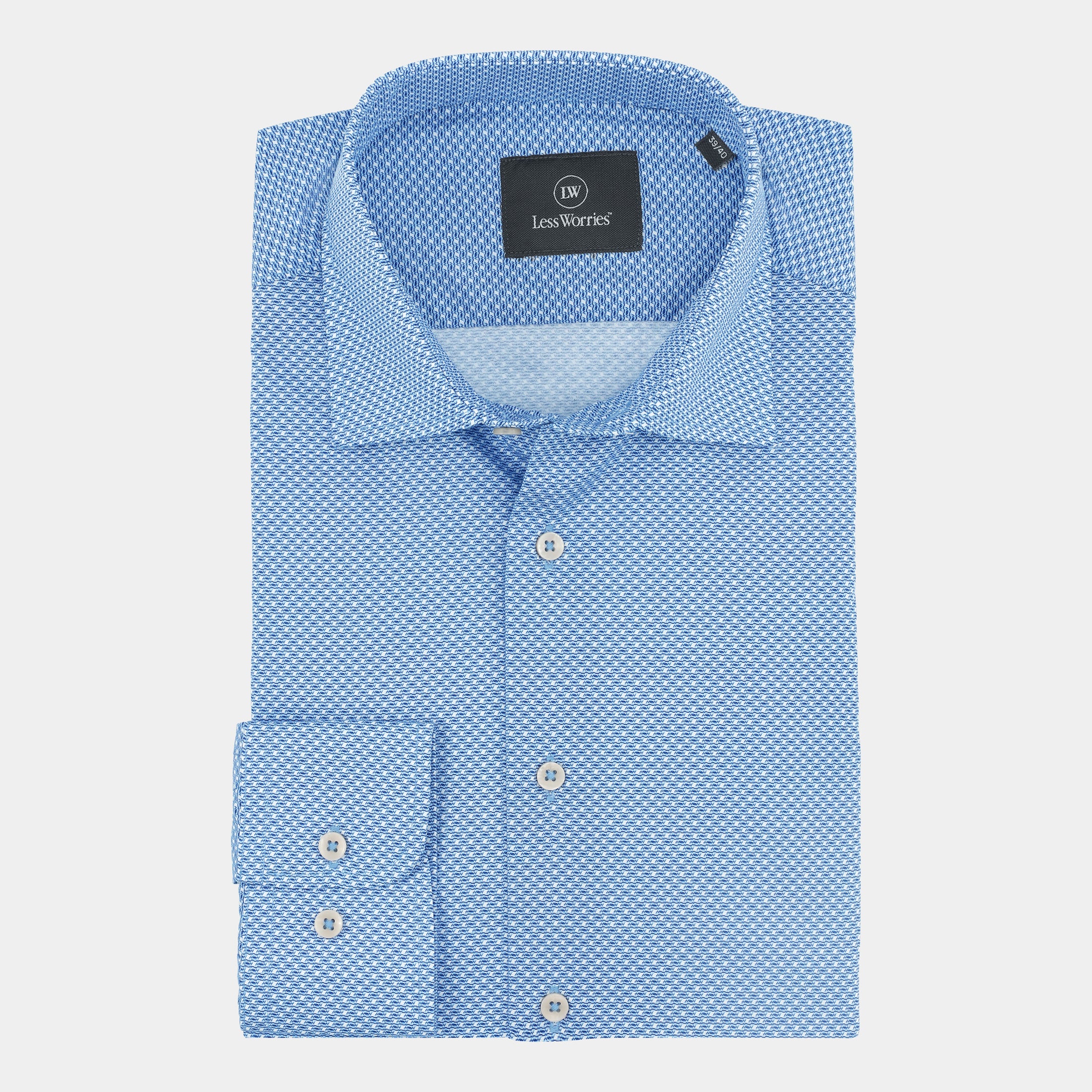 Herrskjorta Blå – Graphic Print