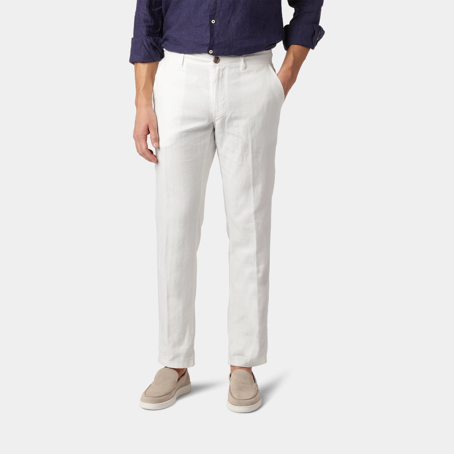 Off-white Linen-Cotton Pants