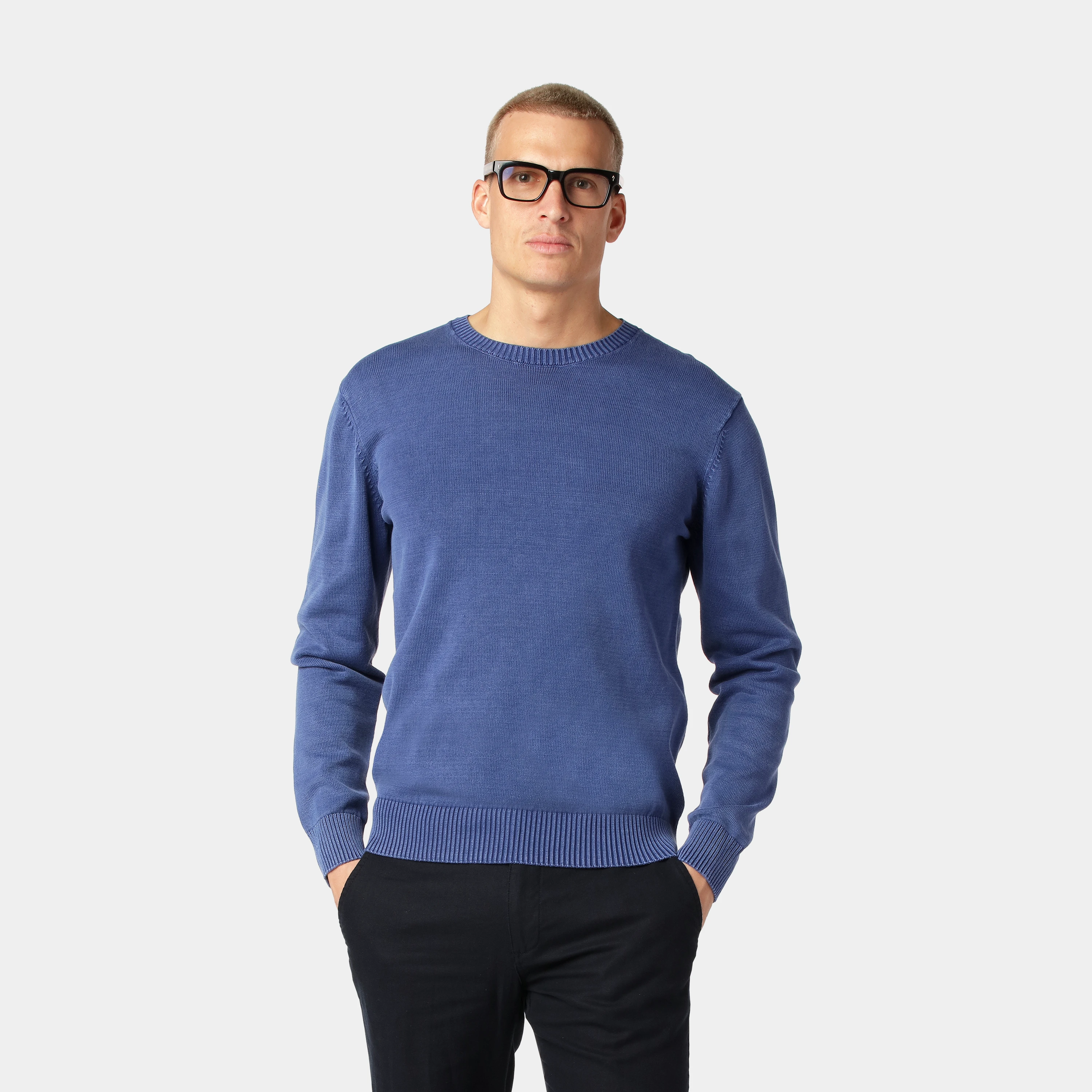 Denimblå Bomullströja