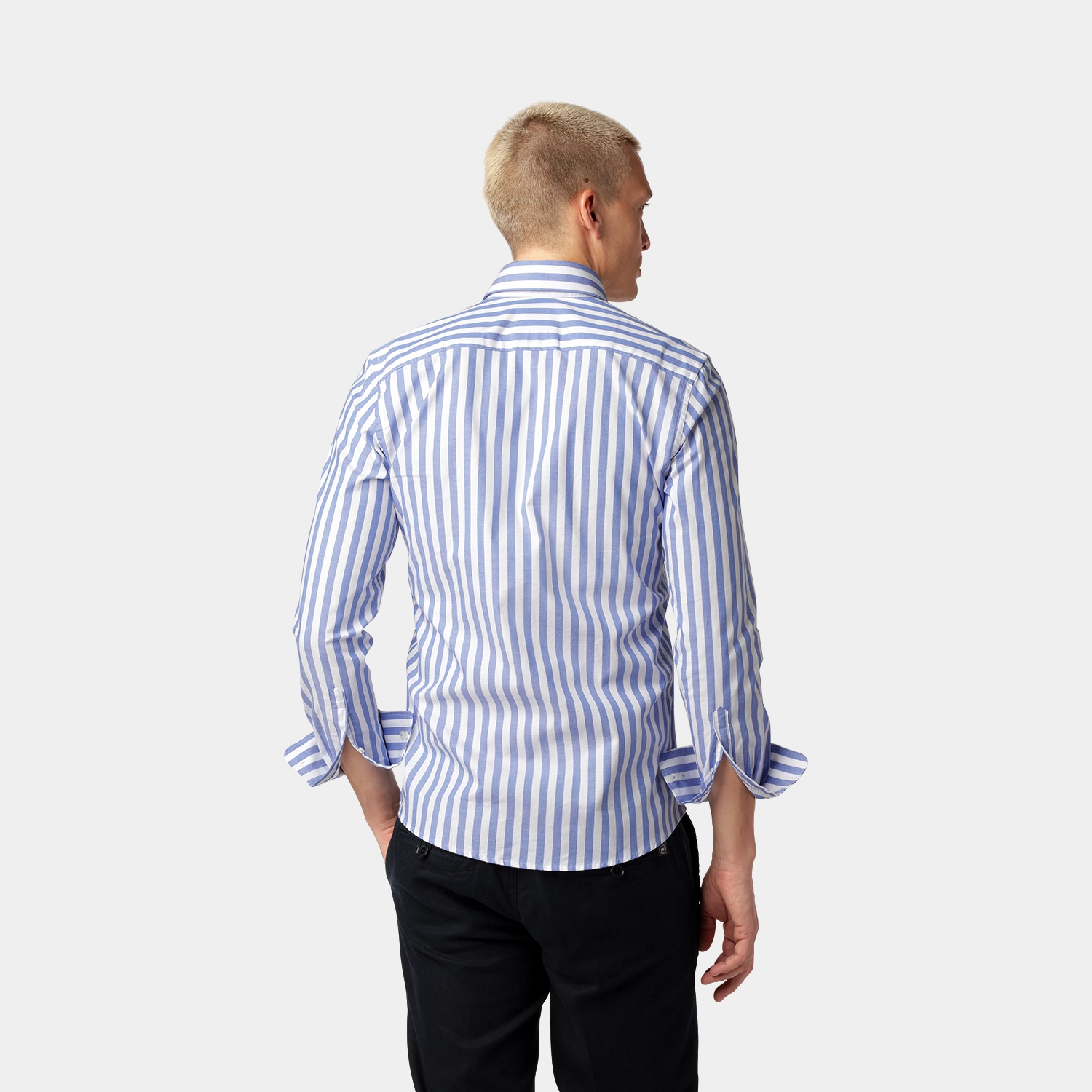 Blue Fine Oxford Stripe