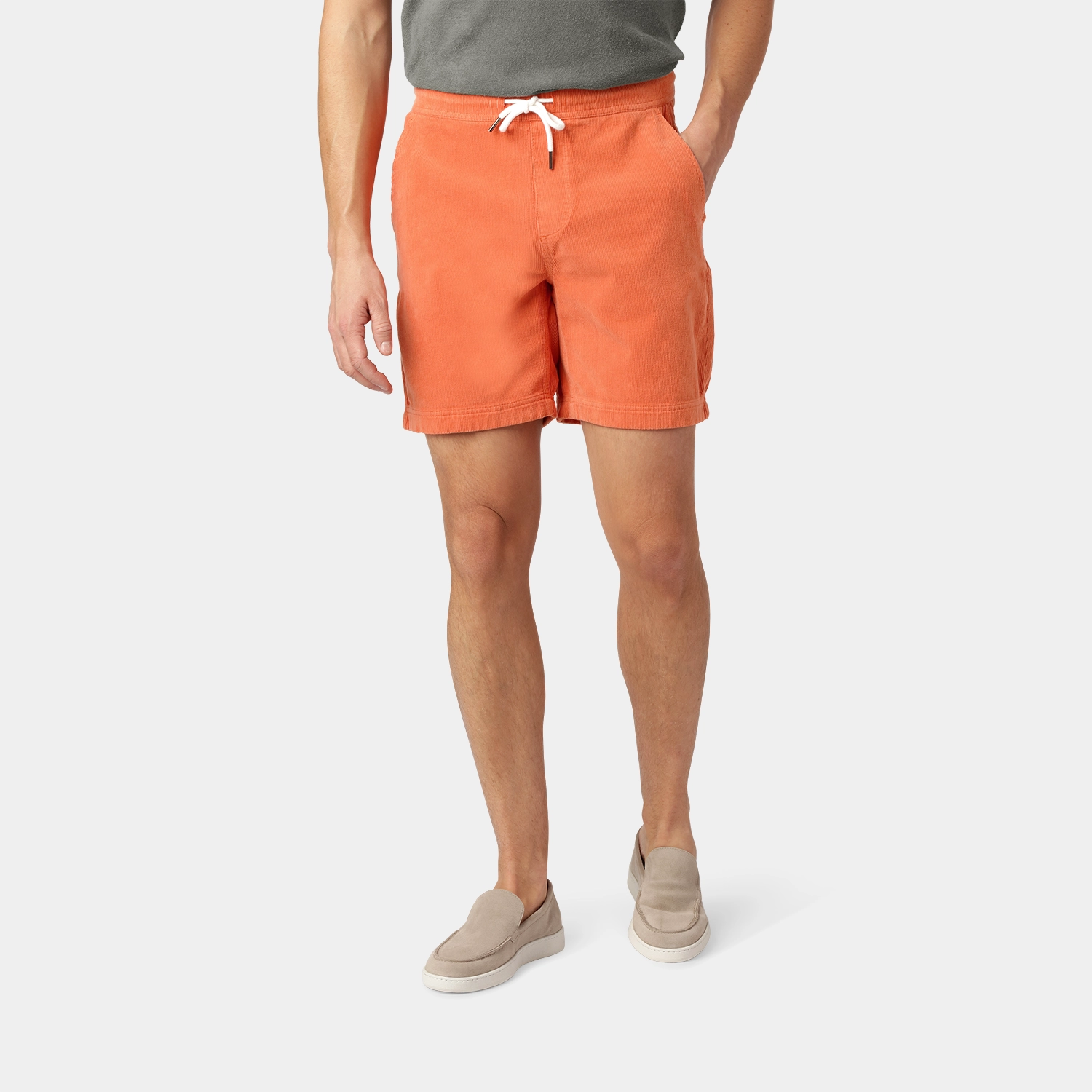 Orange Corduroy Shorts