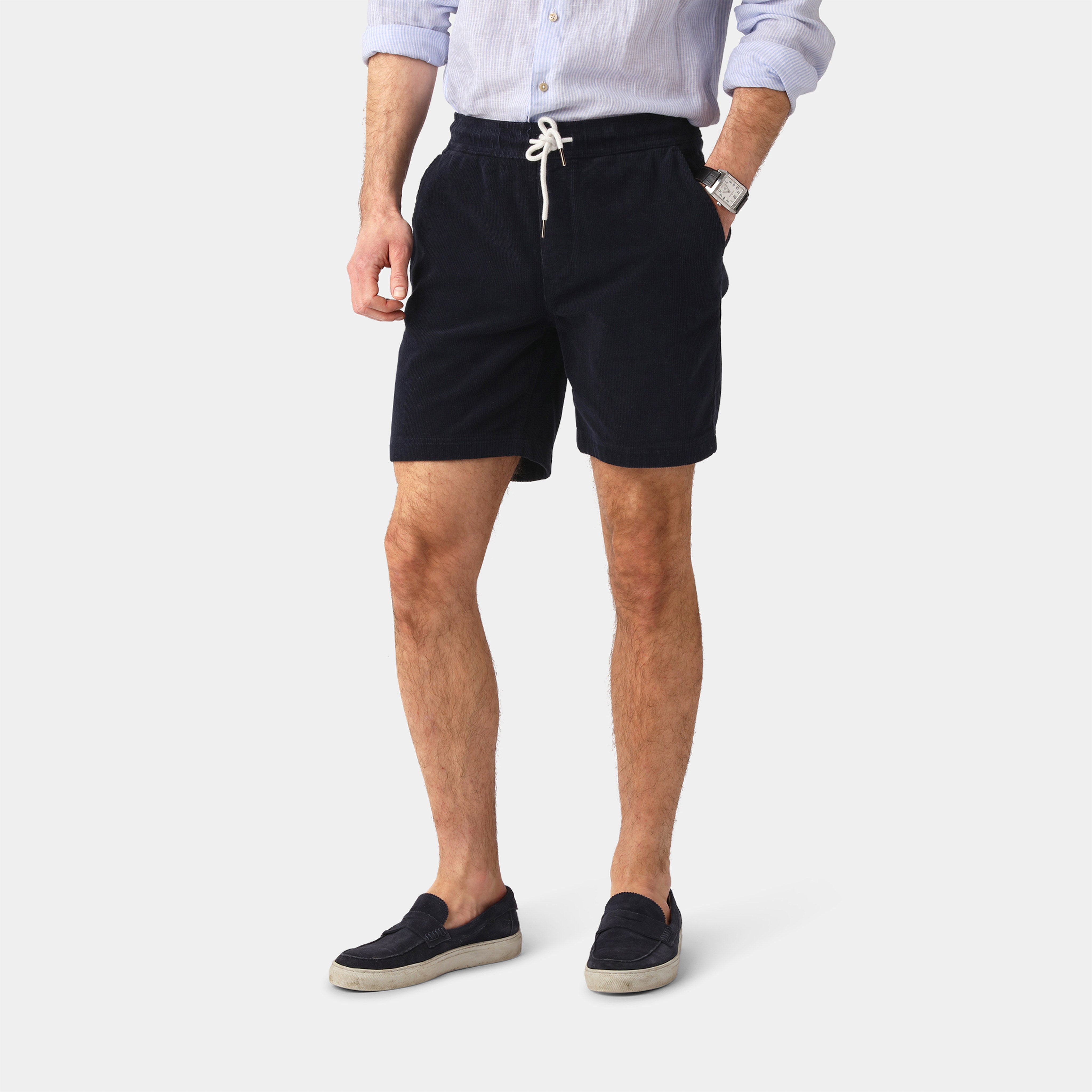 Navy Corduroy Shorts