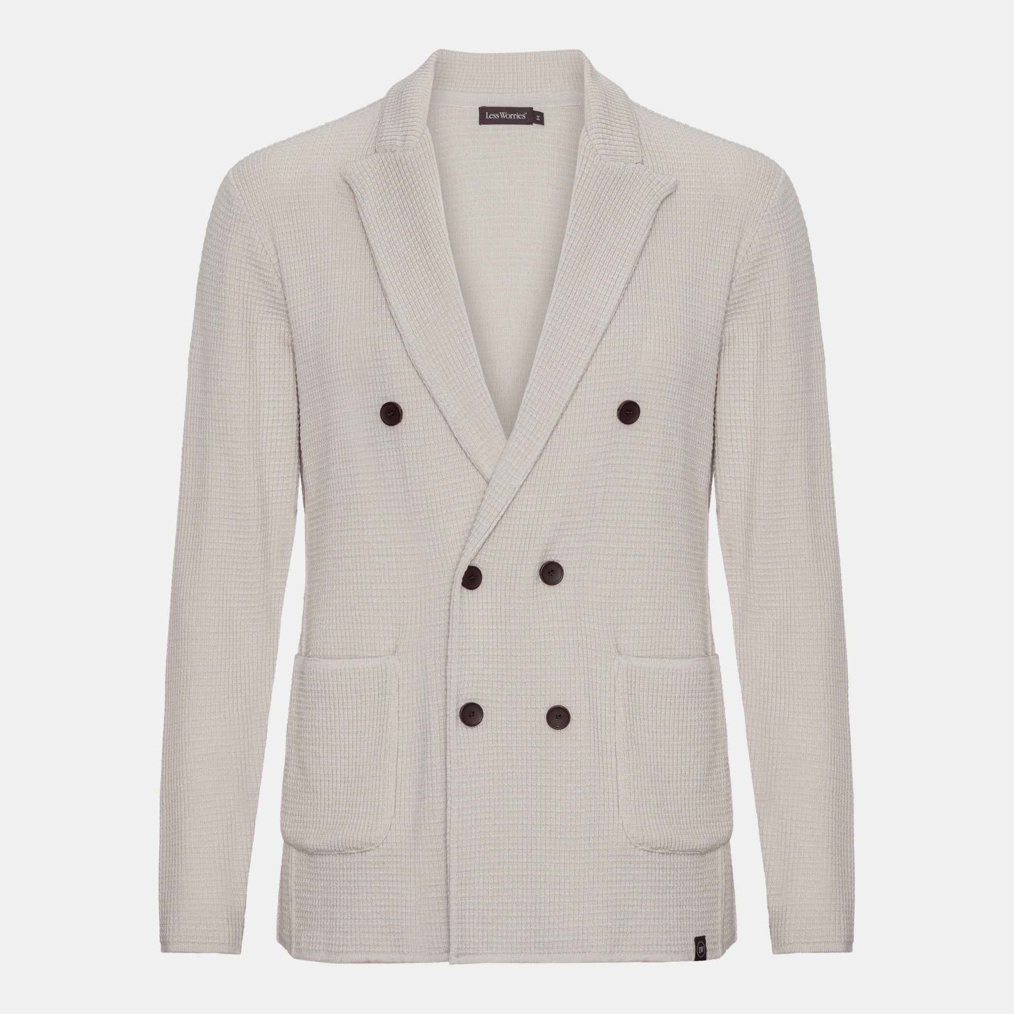 Light Sand Tuck Stitch Blazer – 100% Merino Wool