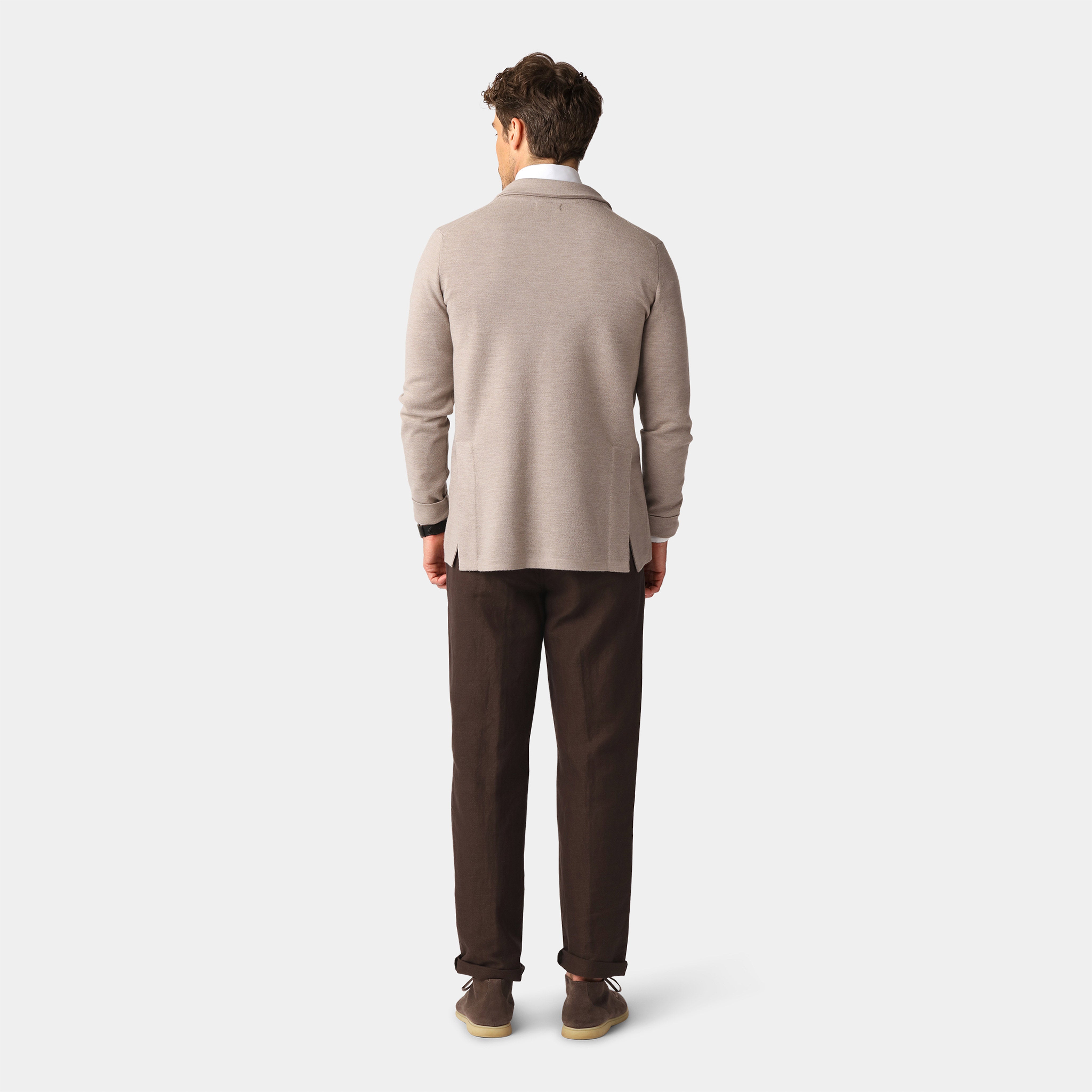 Sand Knitted Milano Merino Blazer