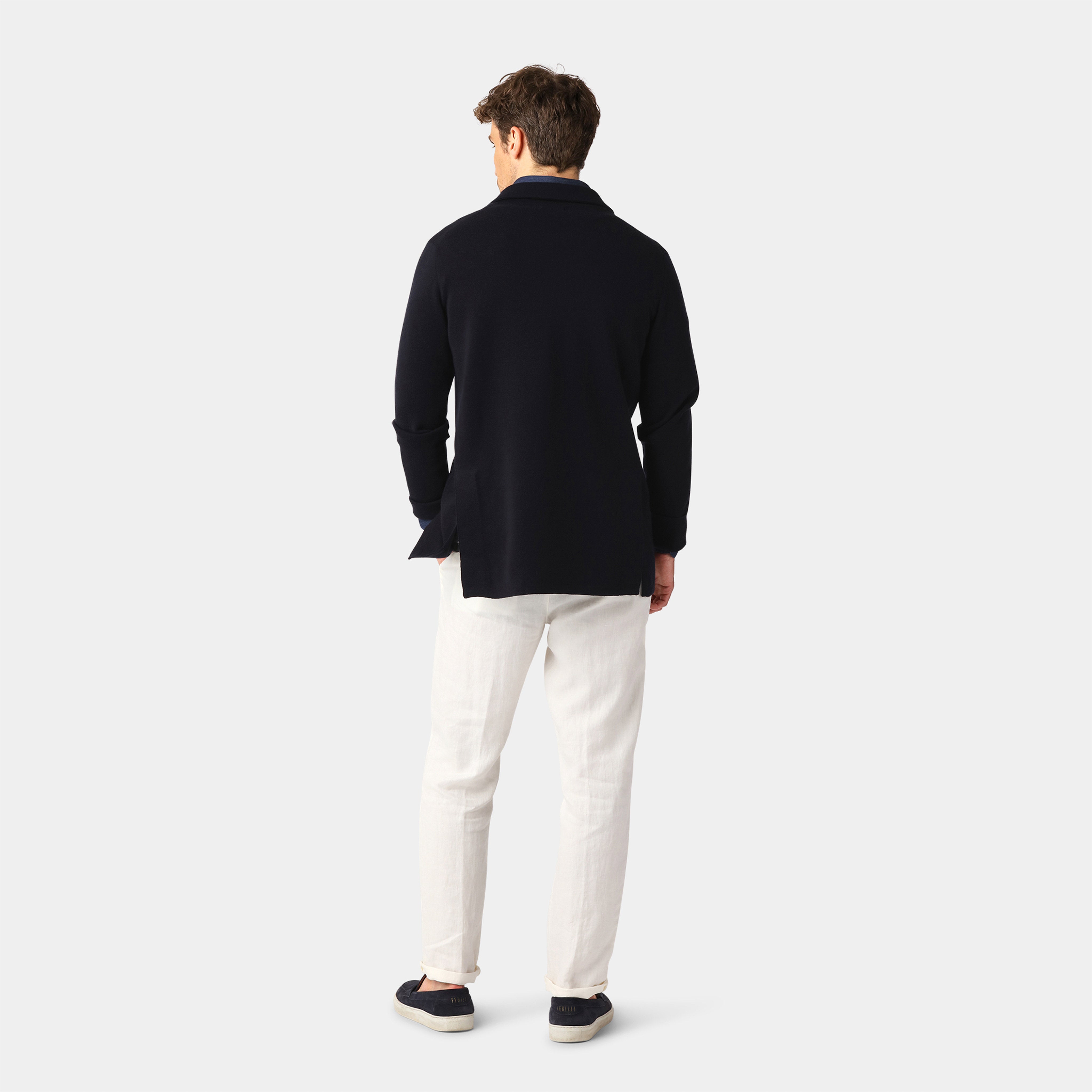 Navy Knitted Milano Merino Blazer
