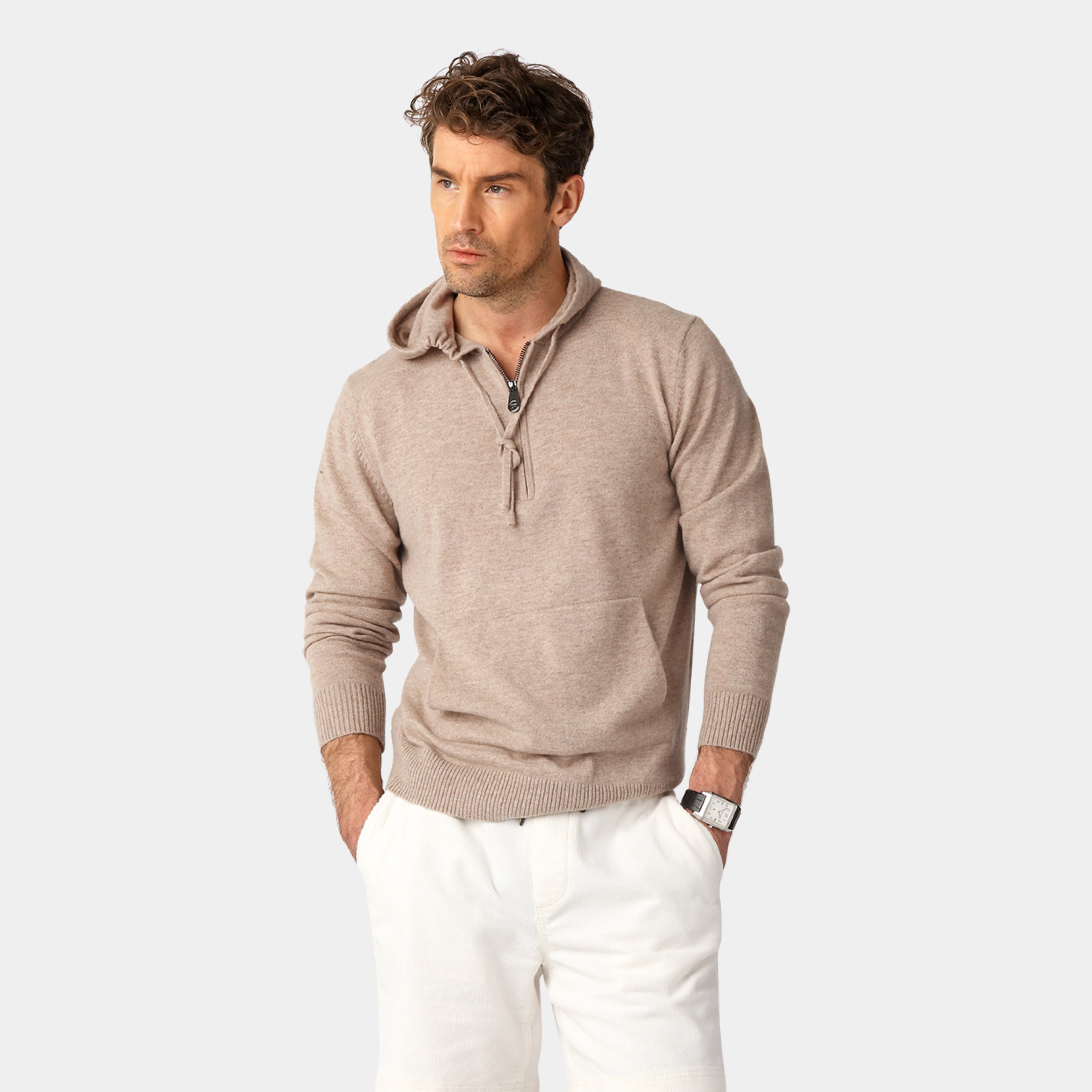 Sand Cashmere blend Hoodie