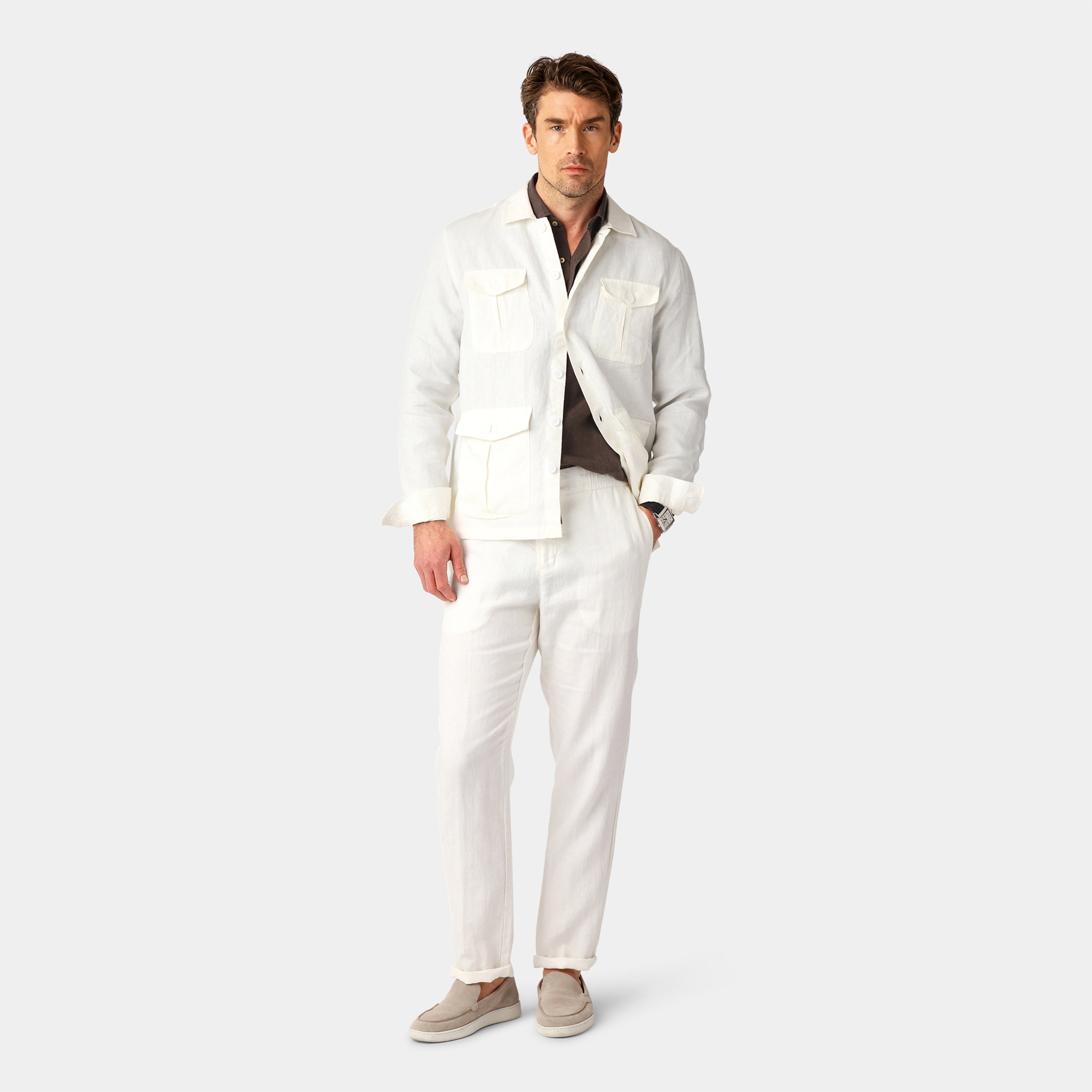 Off-White Safari Linen Shirt - 100% Linen