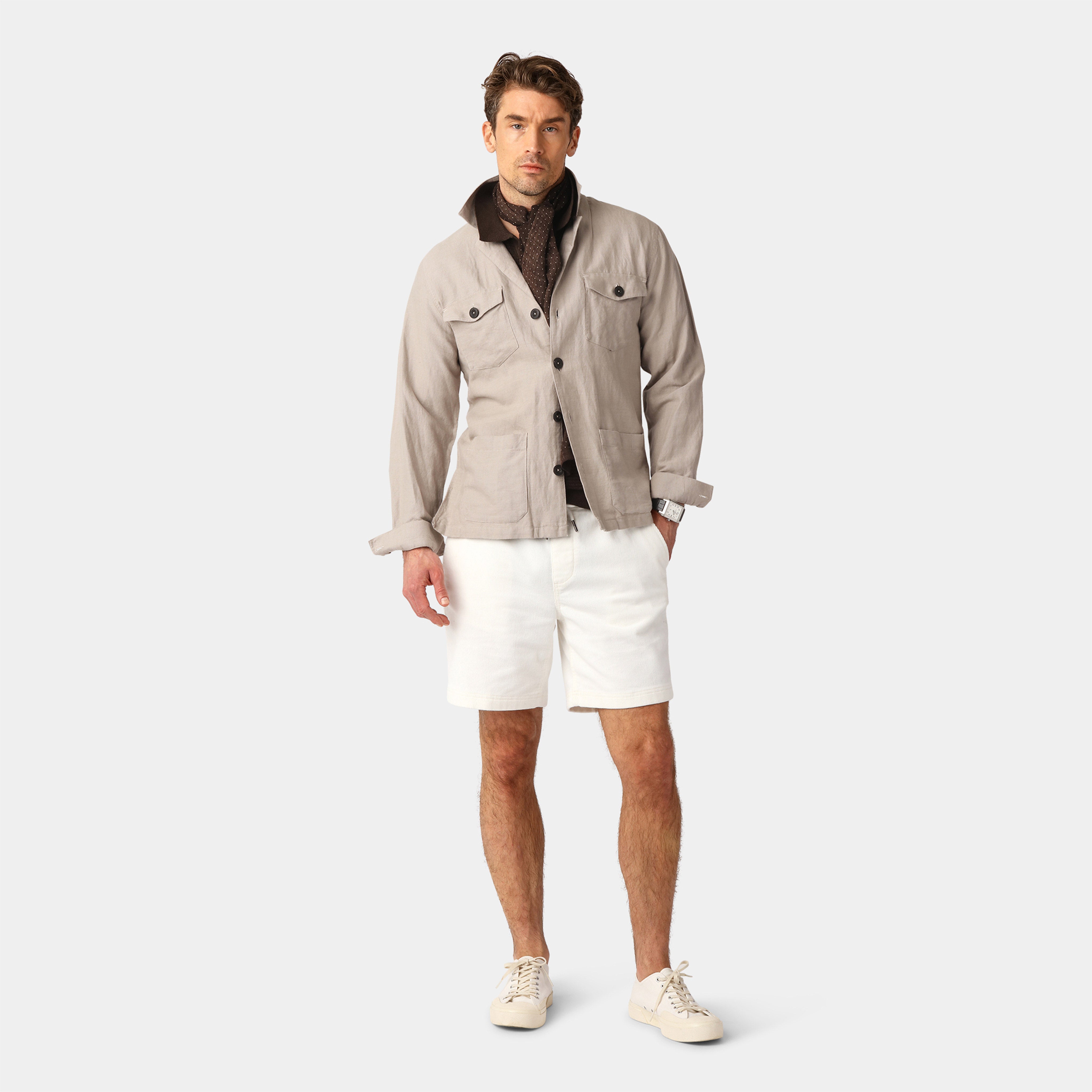 Sand Linen Blend Overshirt