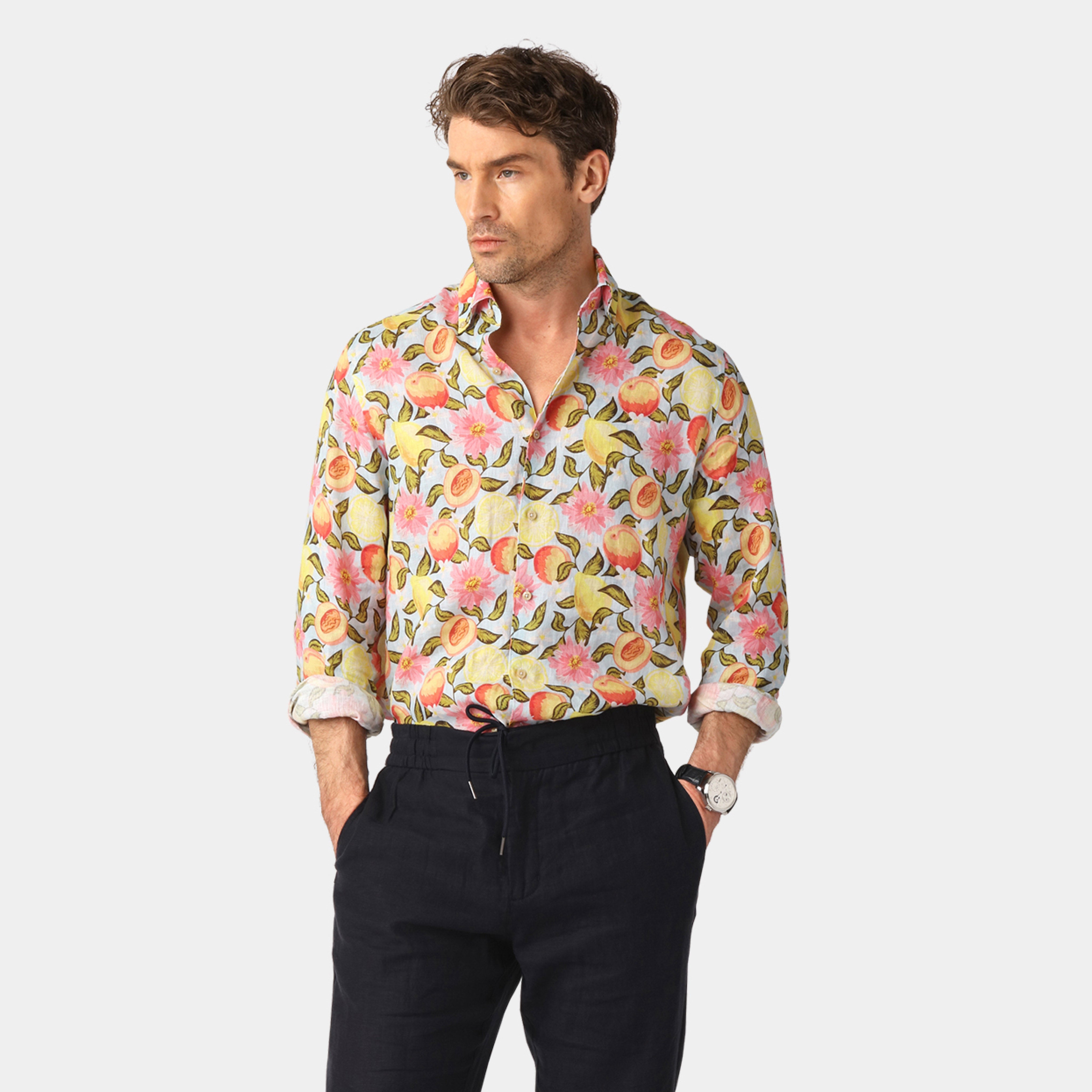 All Over Print Linen Shirt – 100% Linen
