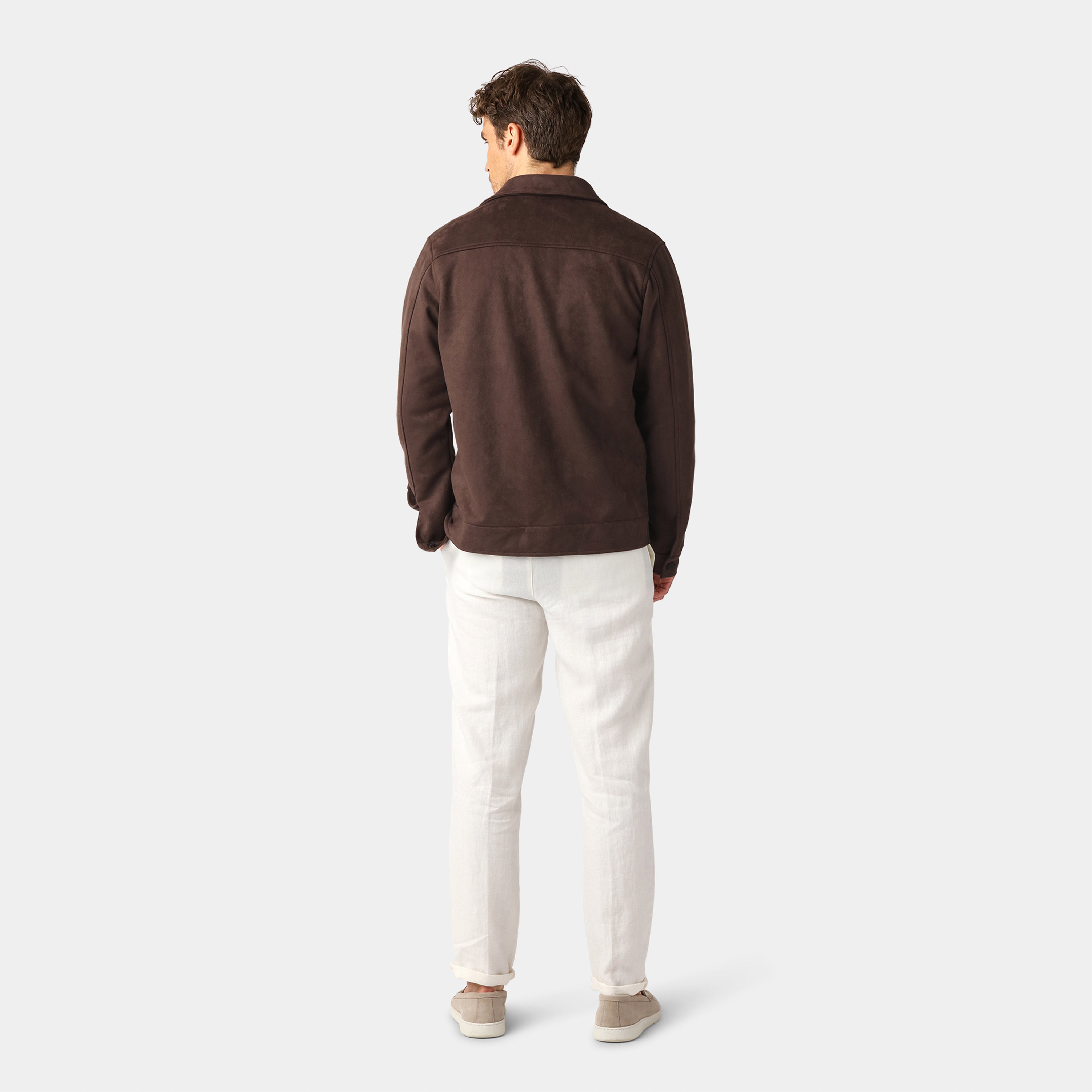 Brown Suede Touch Overshirt