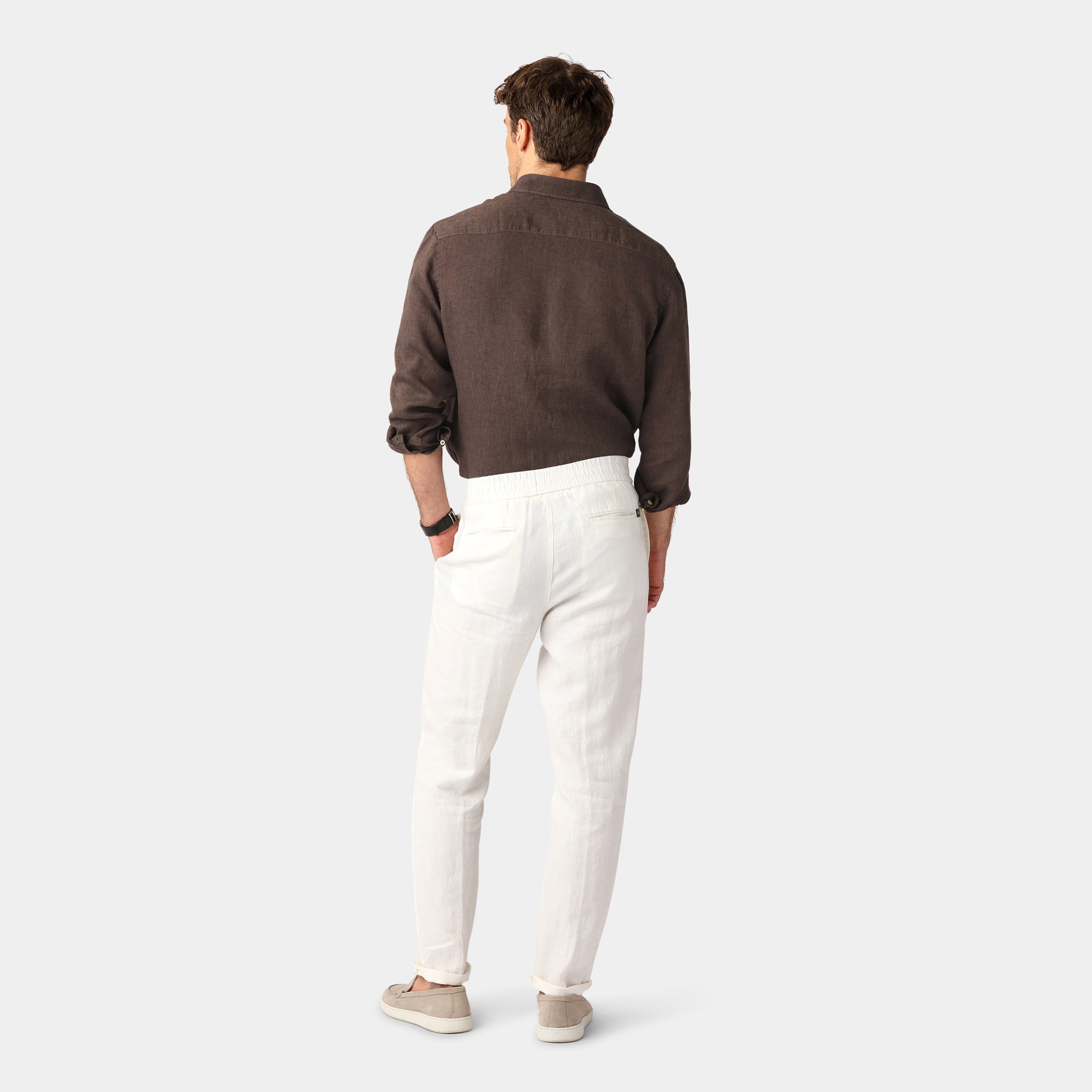 Off-white Linen Trousers - 100% Linen