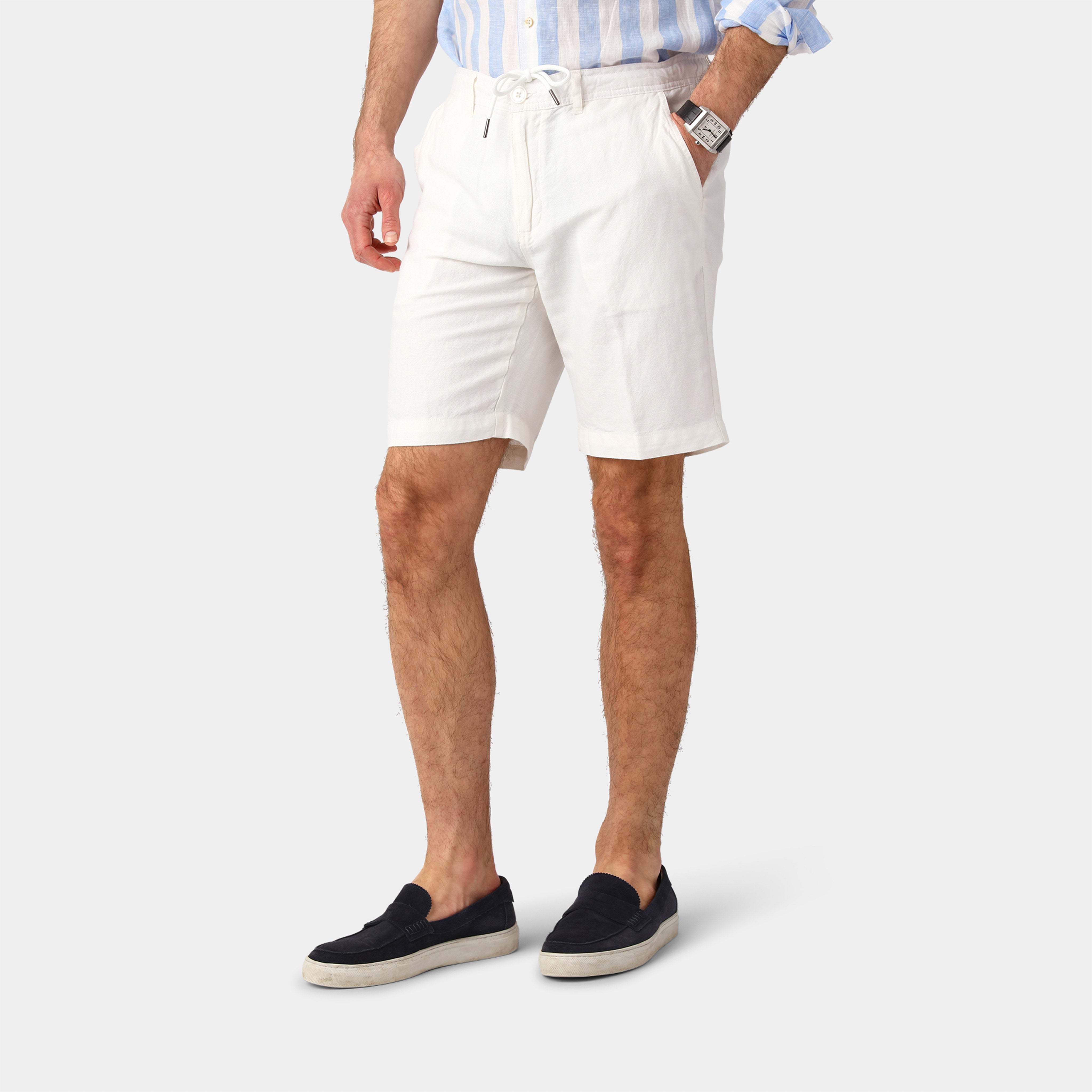 Off-white Linen Blend Shorts