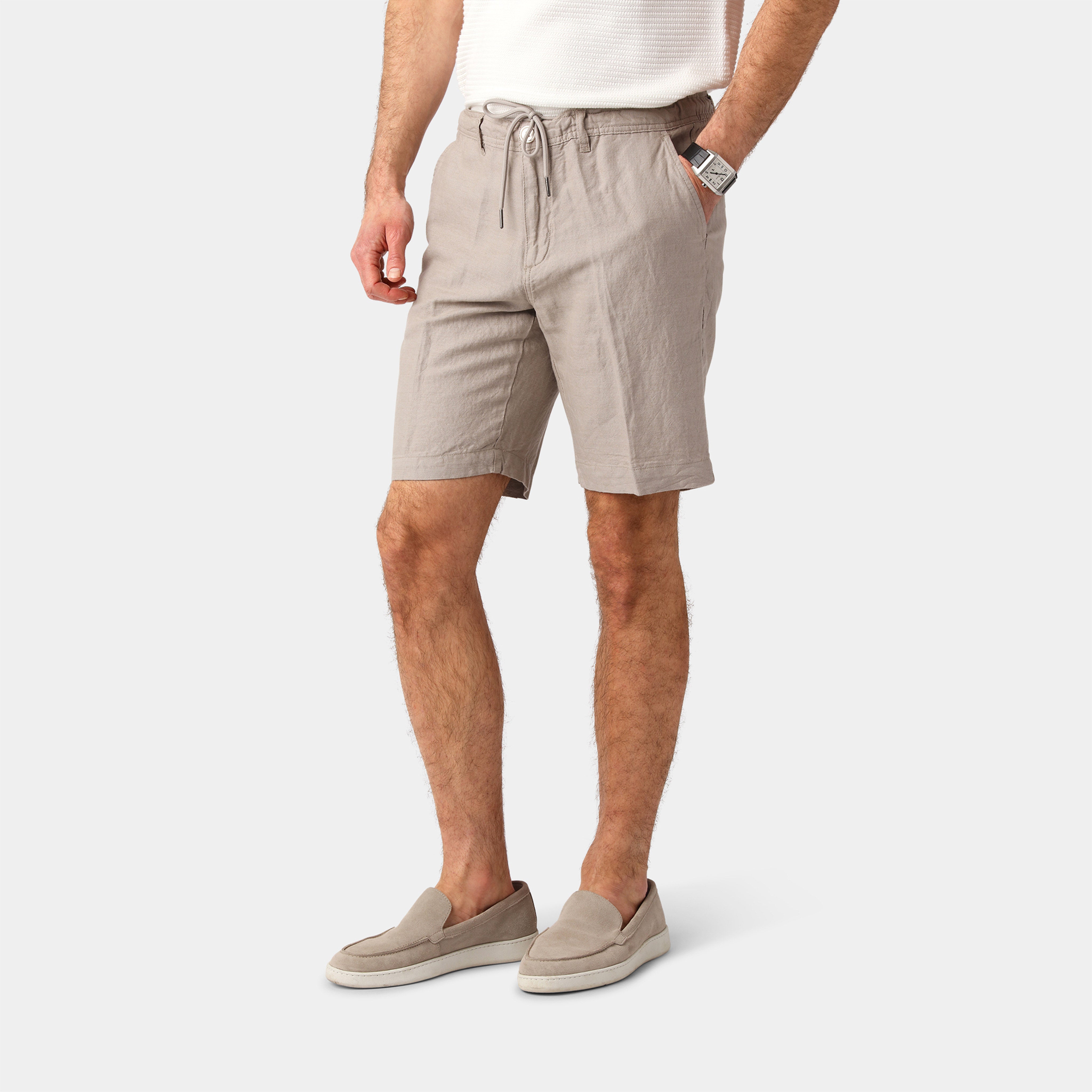 Sand Linen Blend Shorts