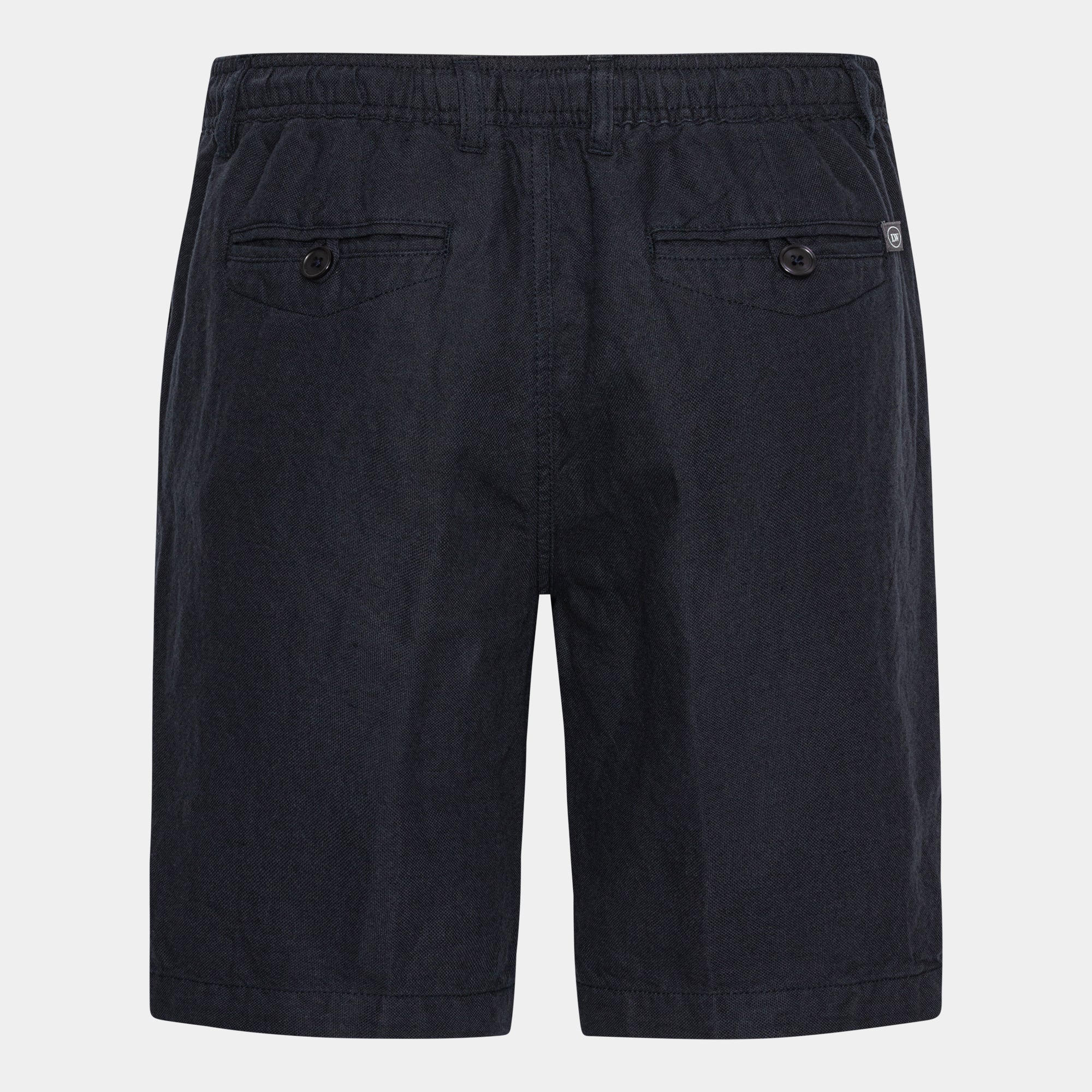 Navy Linen Blend Shorts