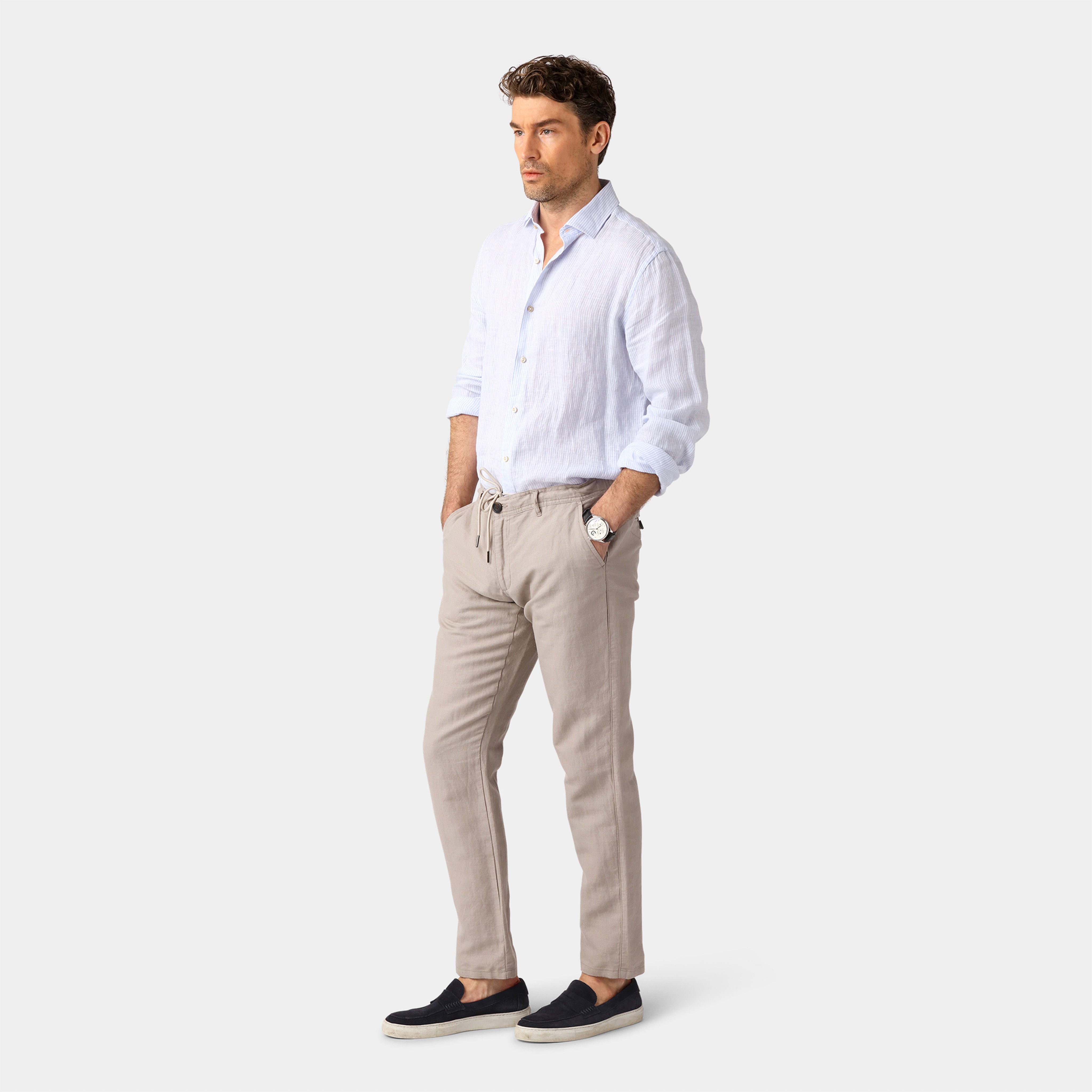Sand Linen Blend Pants