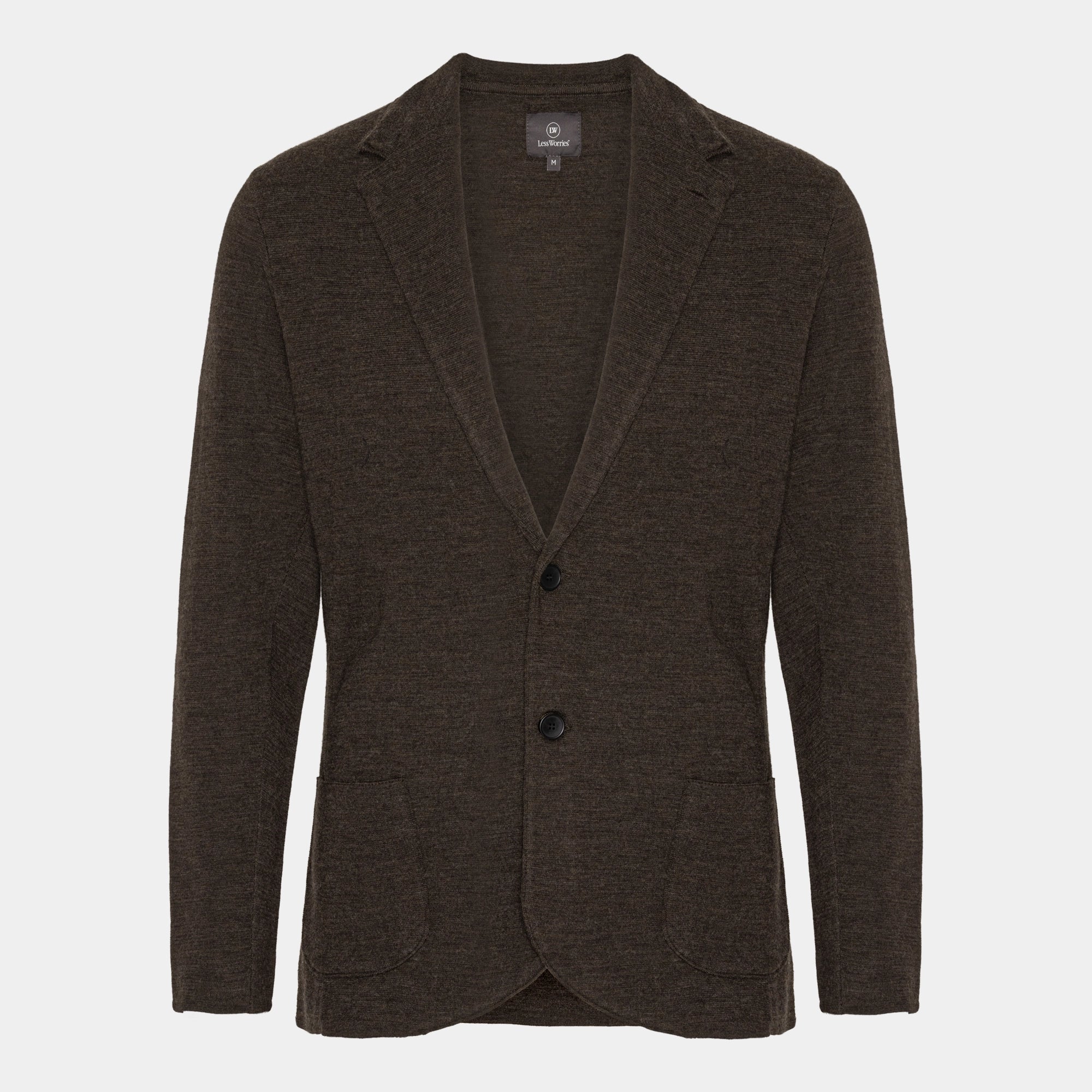 Mörkbrun Stickad Merino blazer