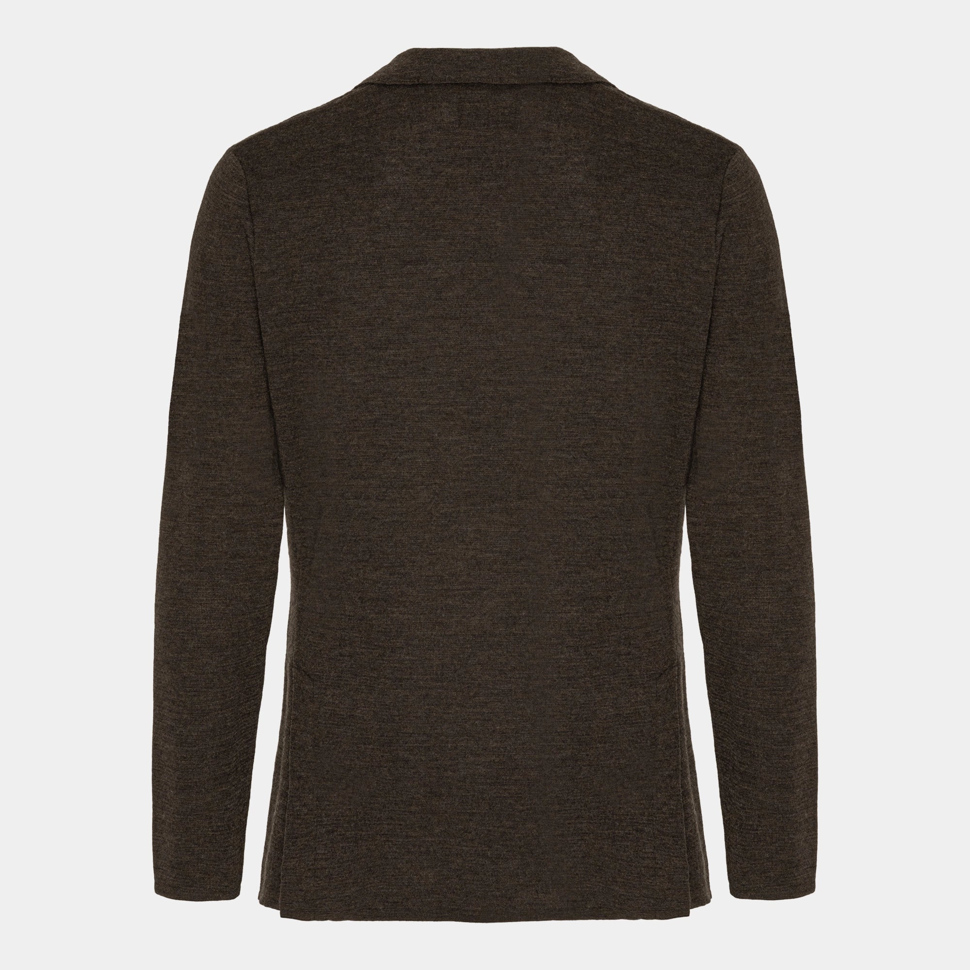 Mörkbrun Stickad Merino blazer