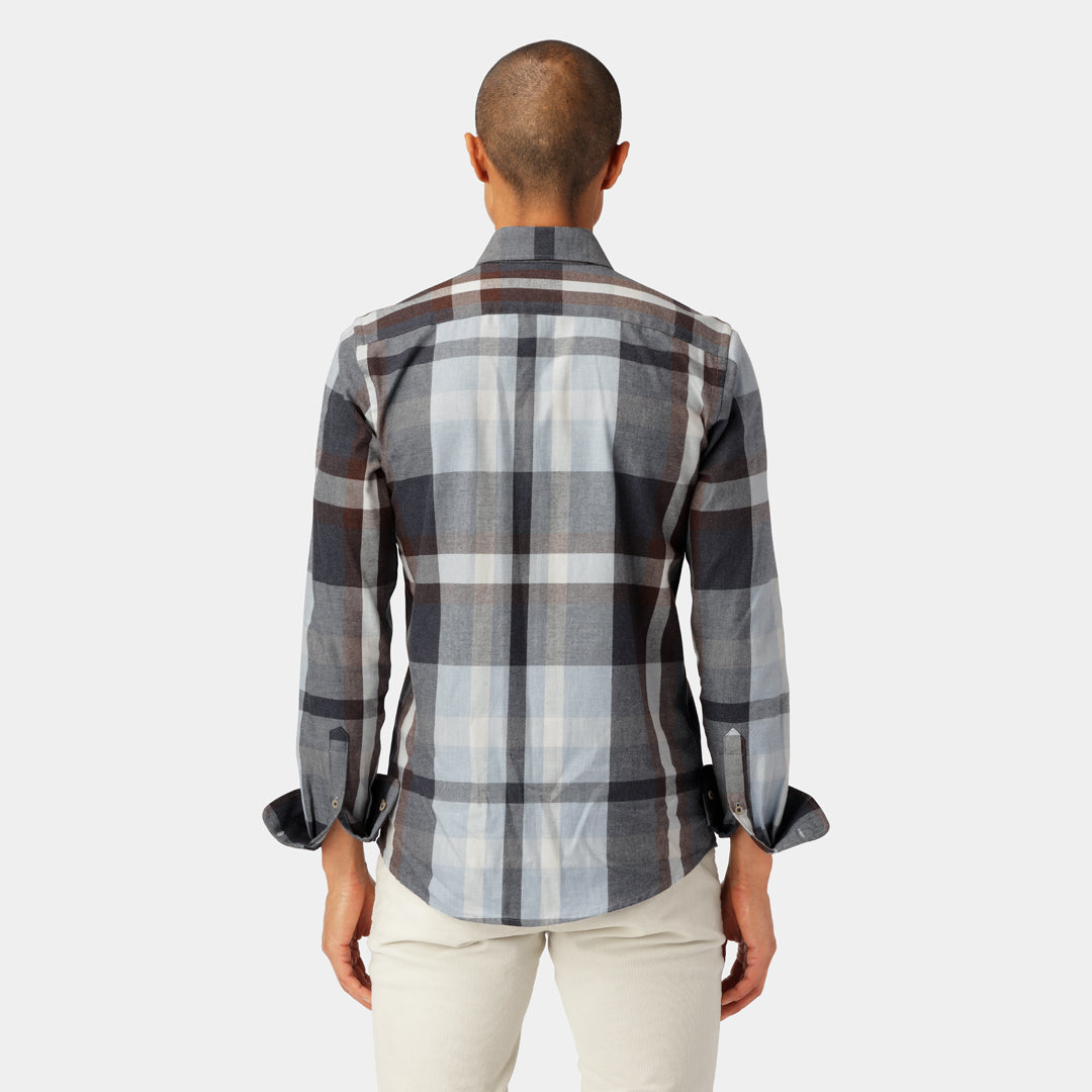 Light Blue Flannel Check Shirt