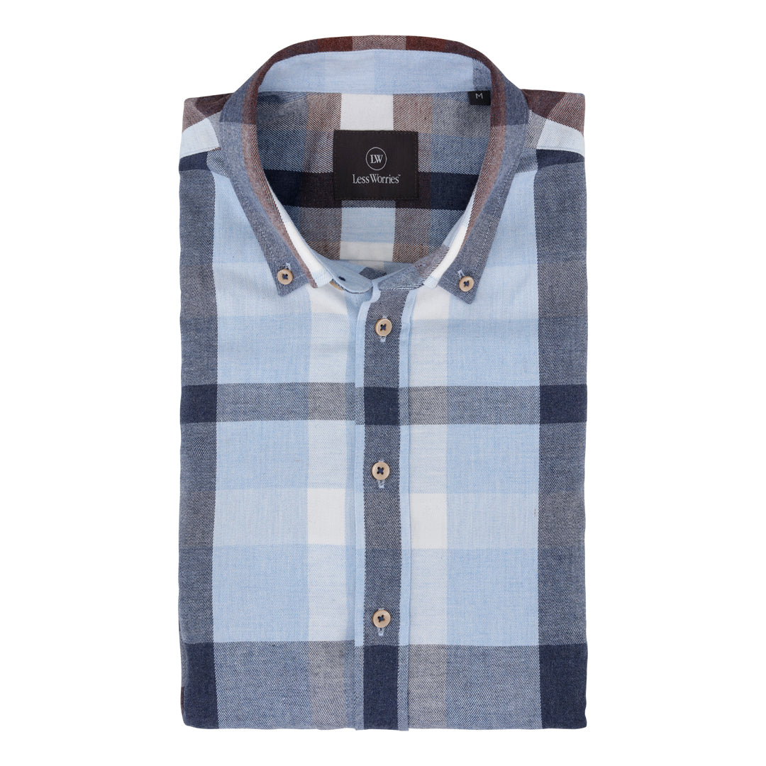 Light Blue Flannel Check Shirt