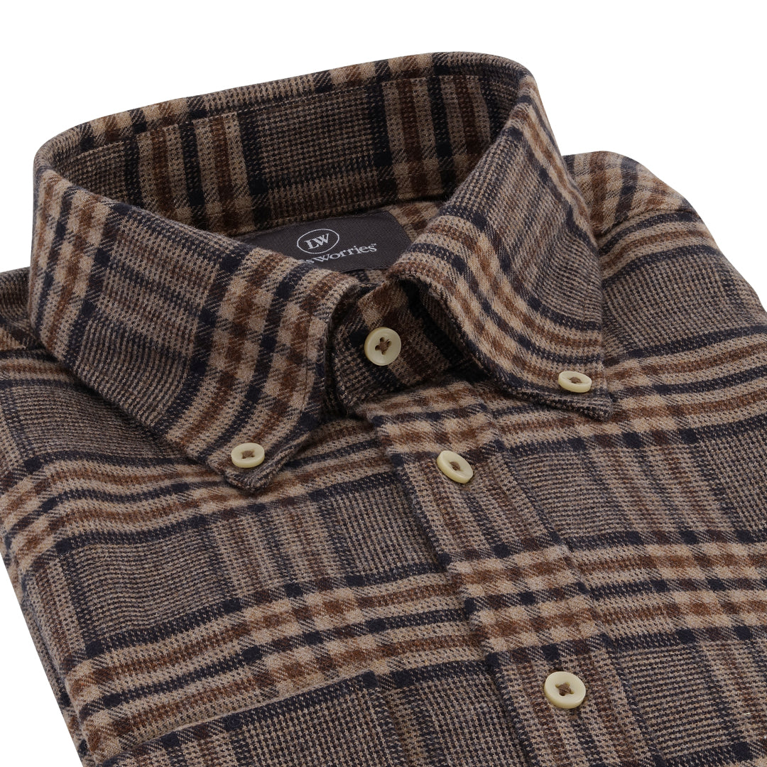 Brown Check Flannel Shirt