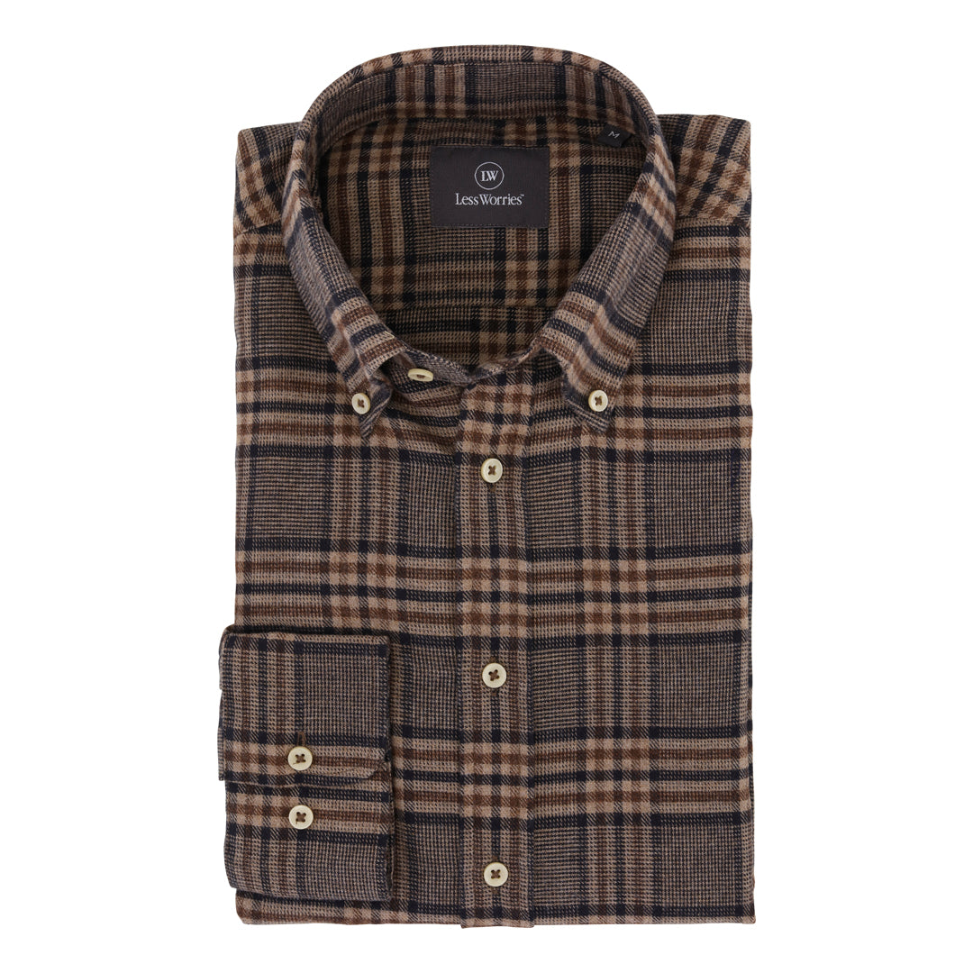 Brown Check Flannel Shirt